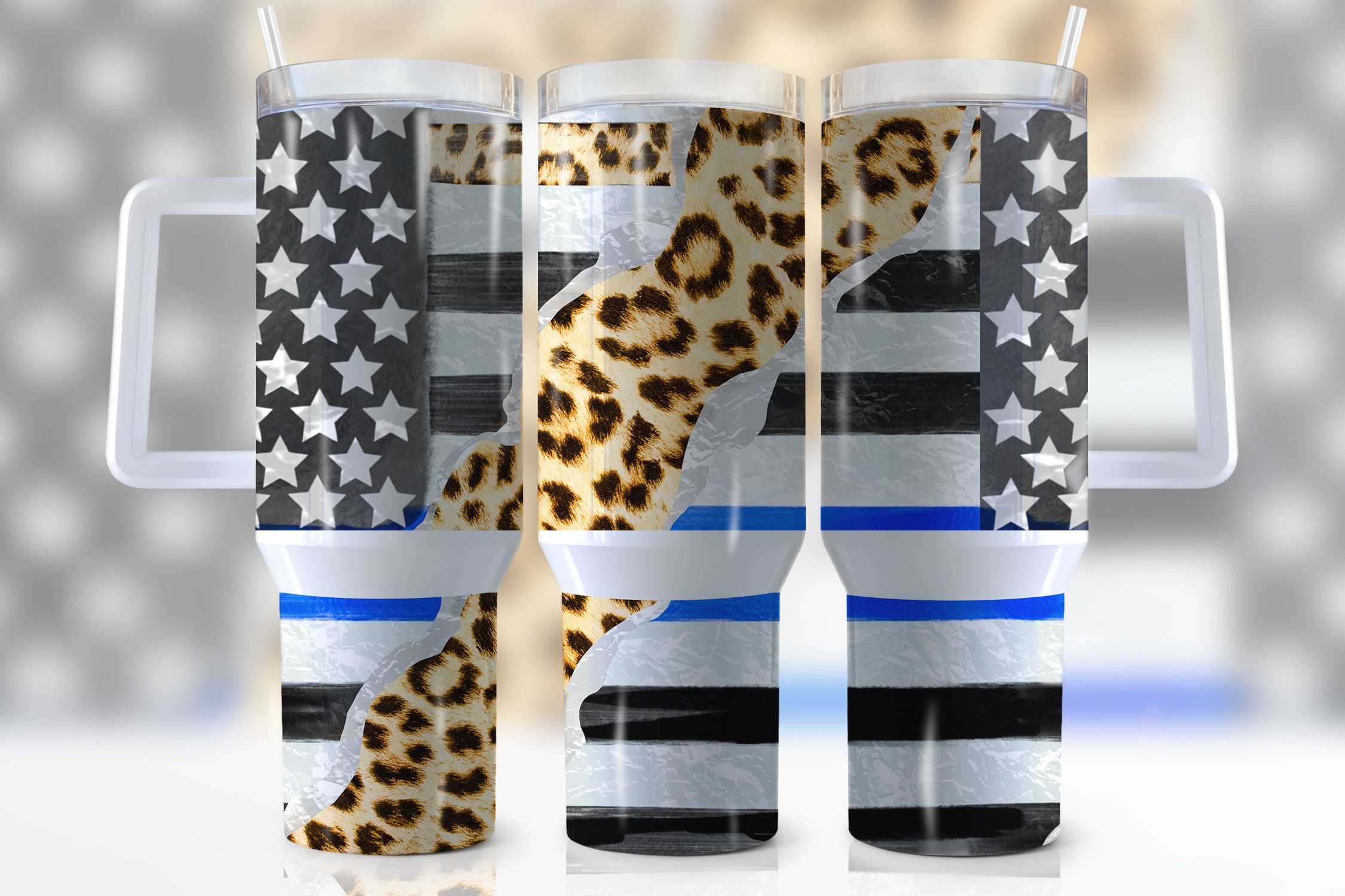 Patriotic Leopard Print Flag Custom Stanley Cup 40 oz 30 oz Tumbler With HandleTVC2301943