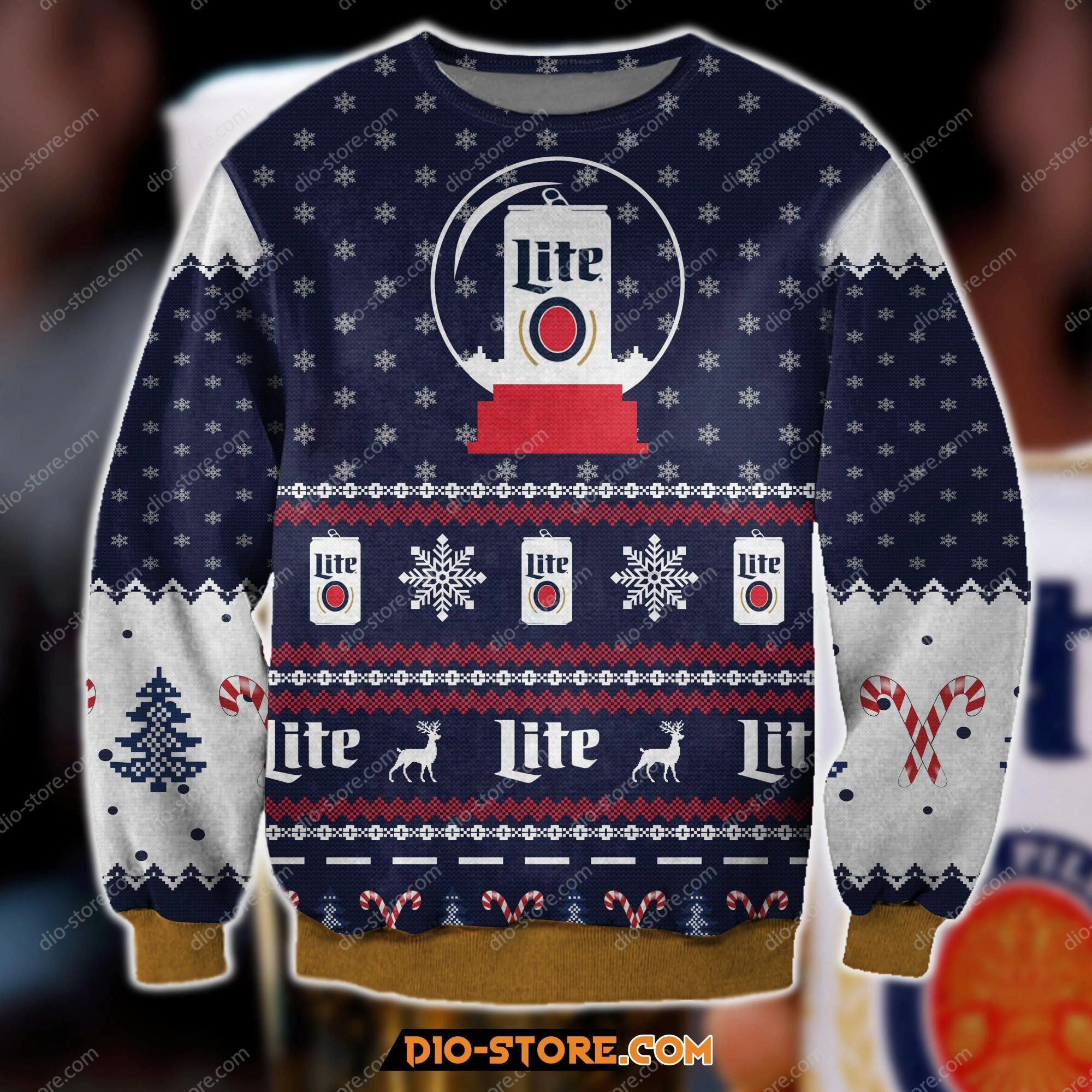 Pattern Miller Lite Ugly Christmas Sweater Adult 3D Funny Matching for family
