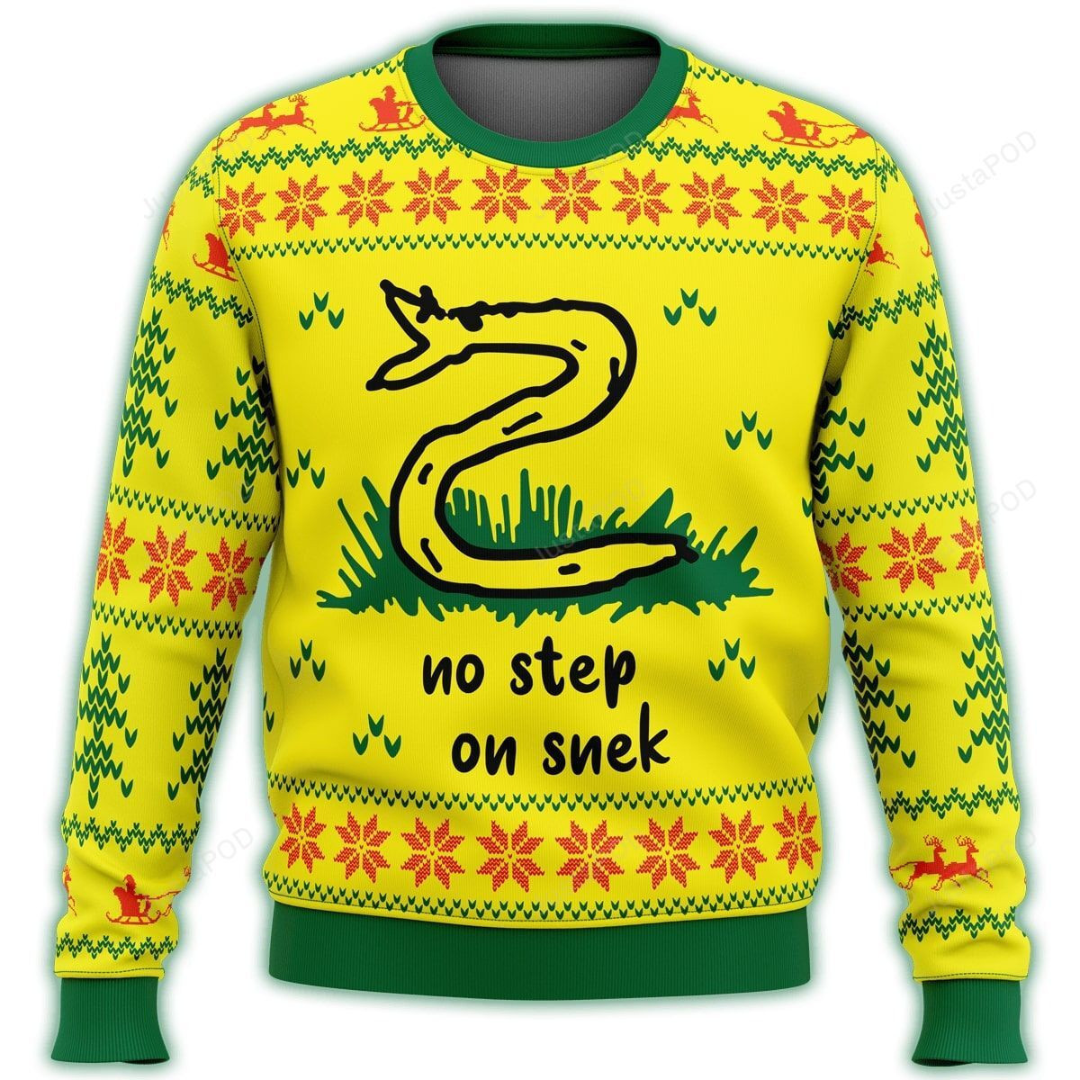 Pattern No Step On Snek Ugly Christmas Sweater Adult 3D Funny Matching for family