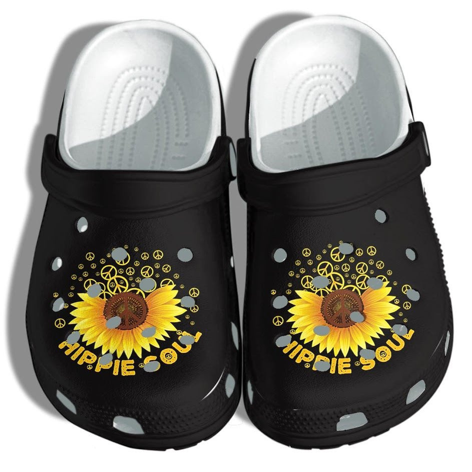 Peace Hippie Soul Sunflower Shoes clogs Gifts For Female