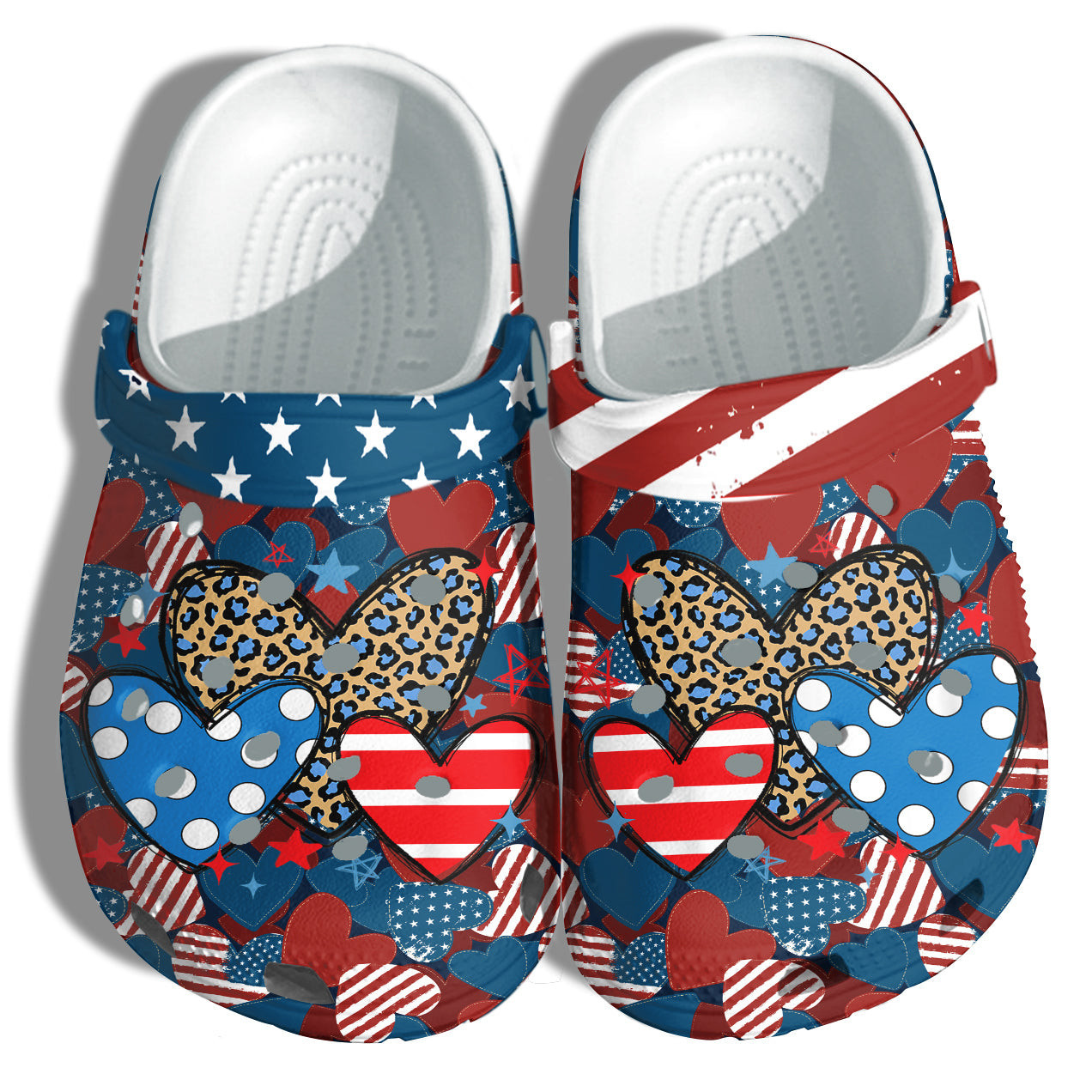 Peace Love Heart Sign 4Th Of July Shoes Gift Niece- Leopard Heart Star Stickers America Flag Shoes Birthday Gift Girl