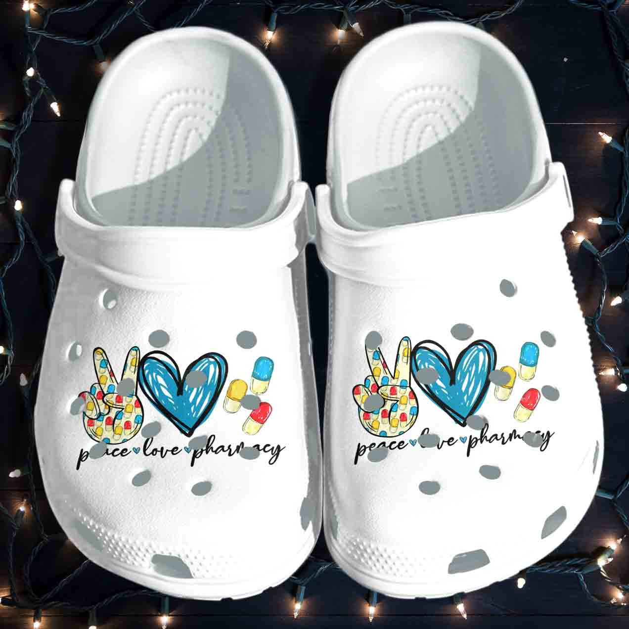 Peace Love Pharmacy Shoes clogs Birthday Gift For Men Women