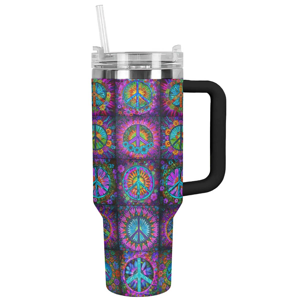 Peace Signs Flower Custom Stanley Cup 40 oz 30 oz Tumbler With HandleTVC2301784