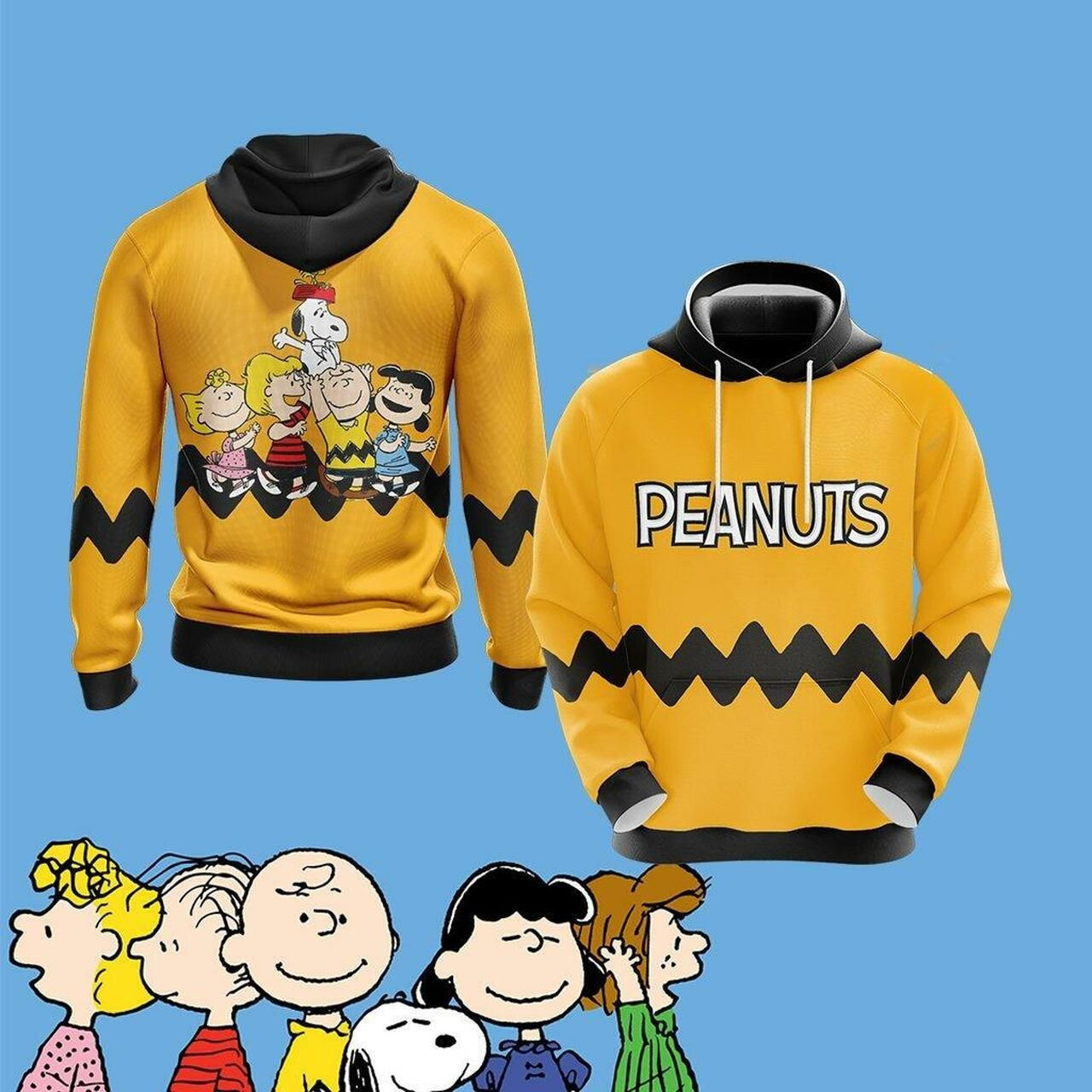 Peanuts Character Unisex 3D All Over Print Hoodie, Zip Hoodie