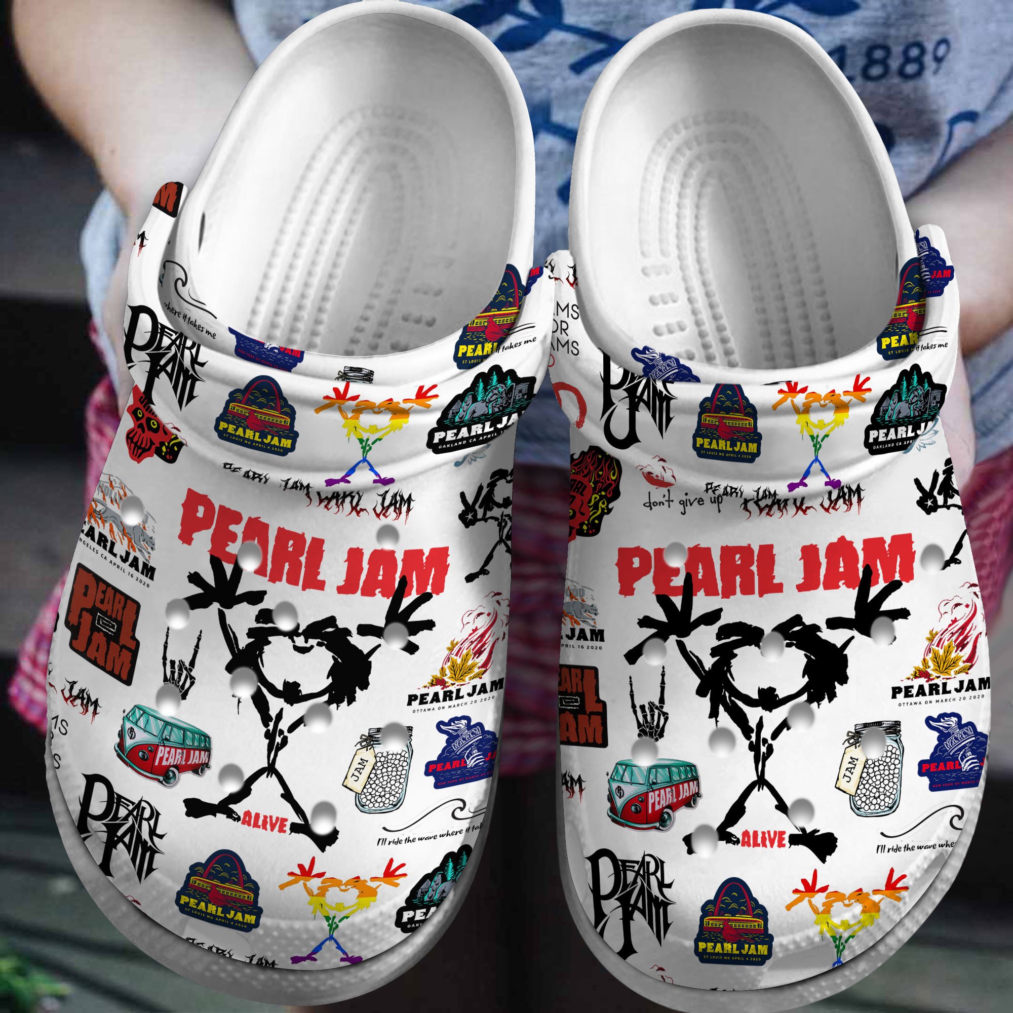Pearl Jam Music Crocs Crocband Clogs Shoes Comfortable For Men Women and Kids