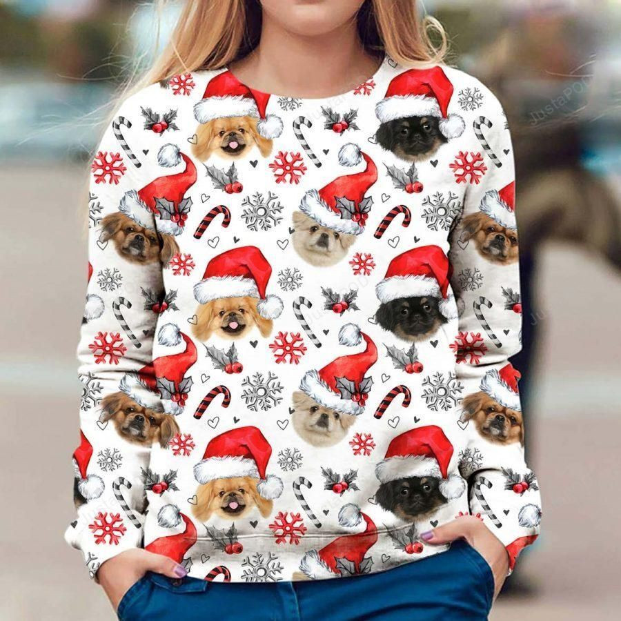 Pekingese Ugly Christmas Sweater Adult 3D Funny Matching for family