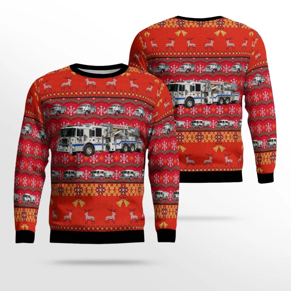 Pembroke New Hampshire Pembroke Fire Department AOP Ugly Sweater I Christmas Unisex Sweaters Gift For Christmas