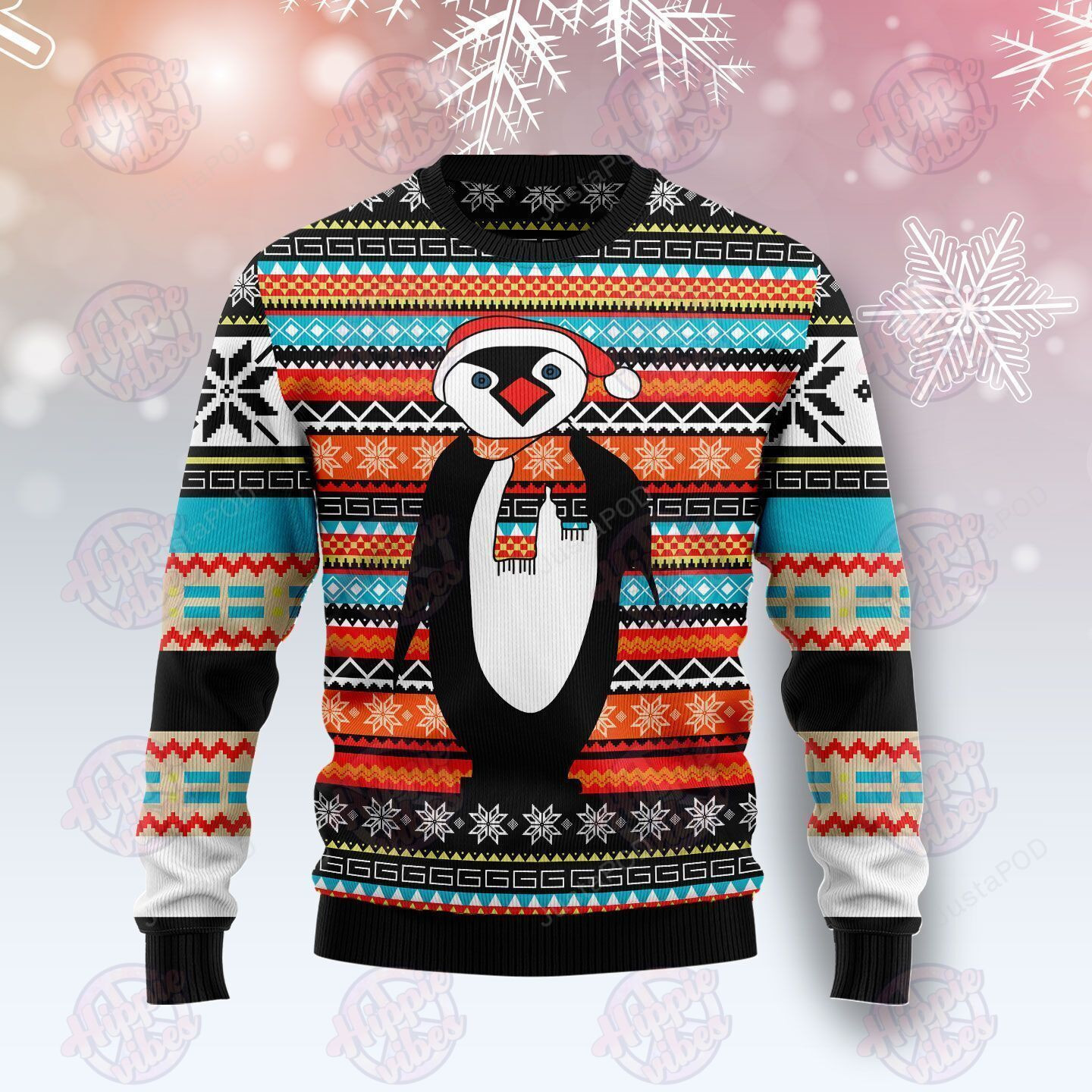 Penguin Christmas Ugly Christmas Sweater Adult 3D Funny Matching for family