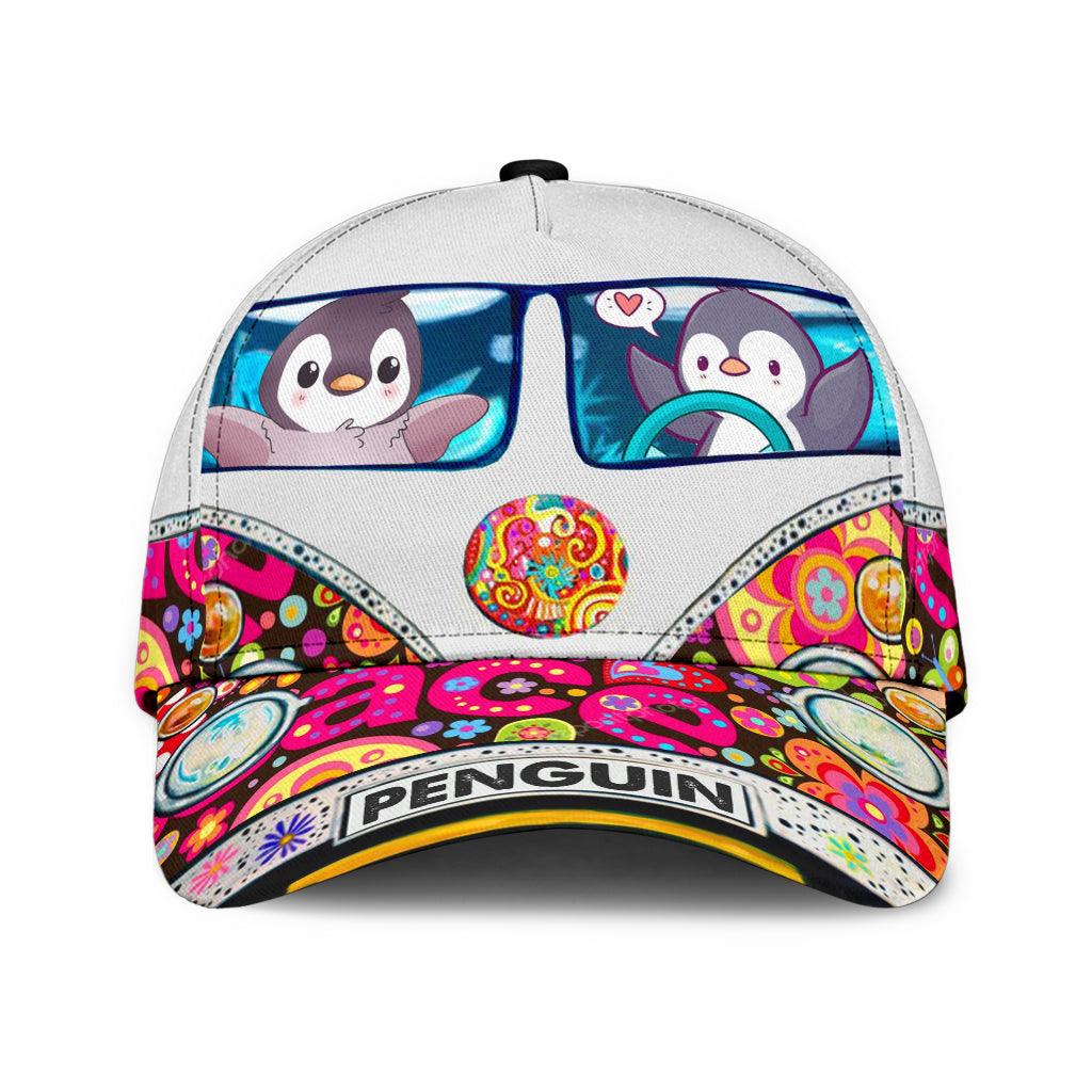 Penguin Classic Cap, Gift for Hippie Life, Hippie Lovers, Gift for Penguin Lovers Trucker Hats Custom Hats Gifts For Men & Women