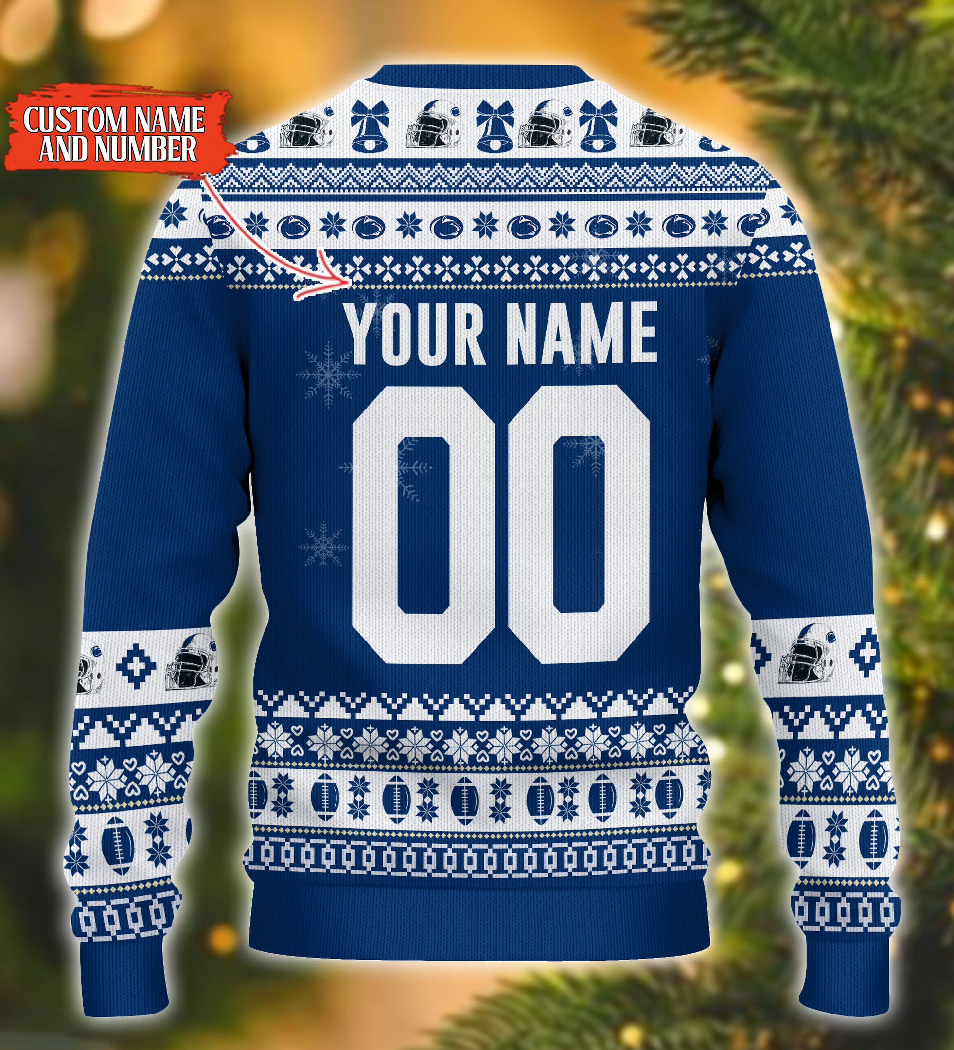 Penn State Nittany Lions Mickey Ugly Christmas Sweater Adult 3D Funny Matching for family - Image 3