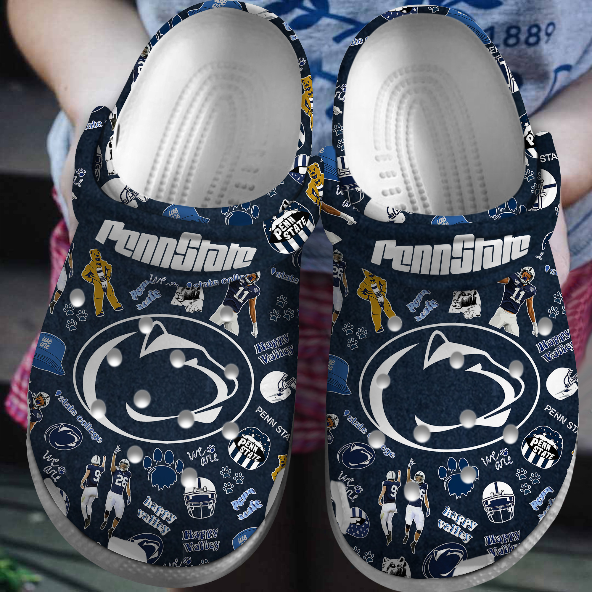 Penn State Nittany Lions NCAA Sport Crocs Crocband Clogs Shoes Comfortable For Men Women and Kids