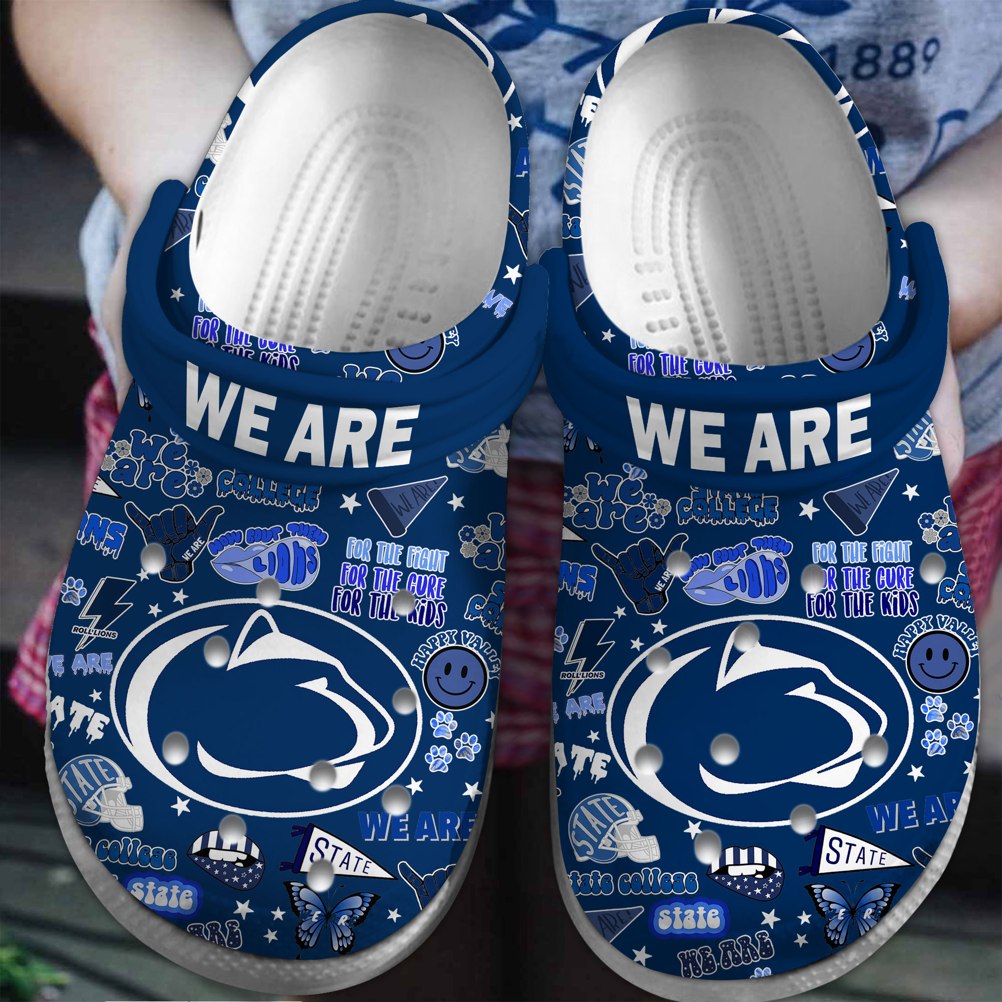 Penn State Nittany Lions NCAA Sport Crocs Crocband Clogs Shoes Comfortable For Men Women and Kids