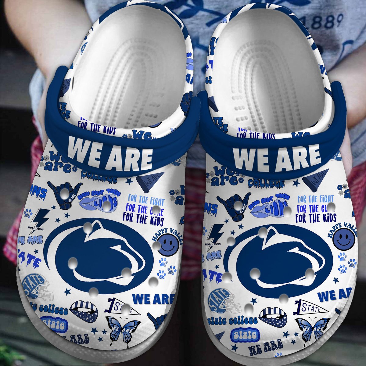 Penn State Nittany Lions NCAA Sport Crocs Crocband Clogs Shoes Comfortable For Men Women and Kids