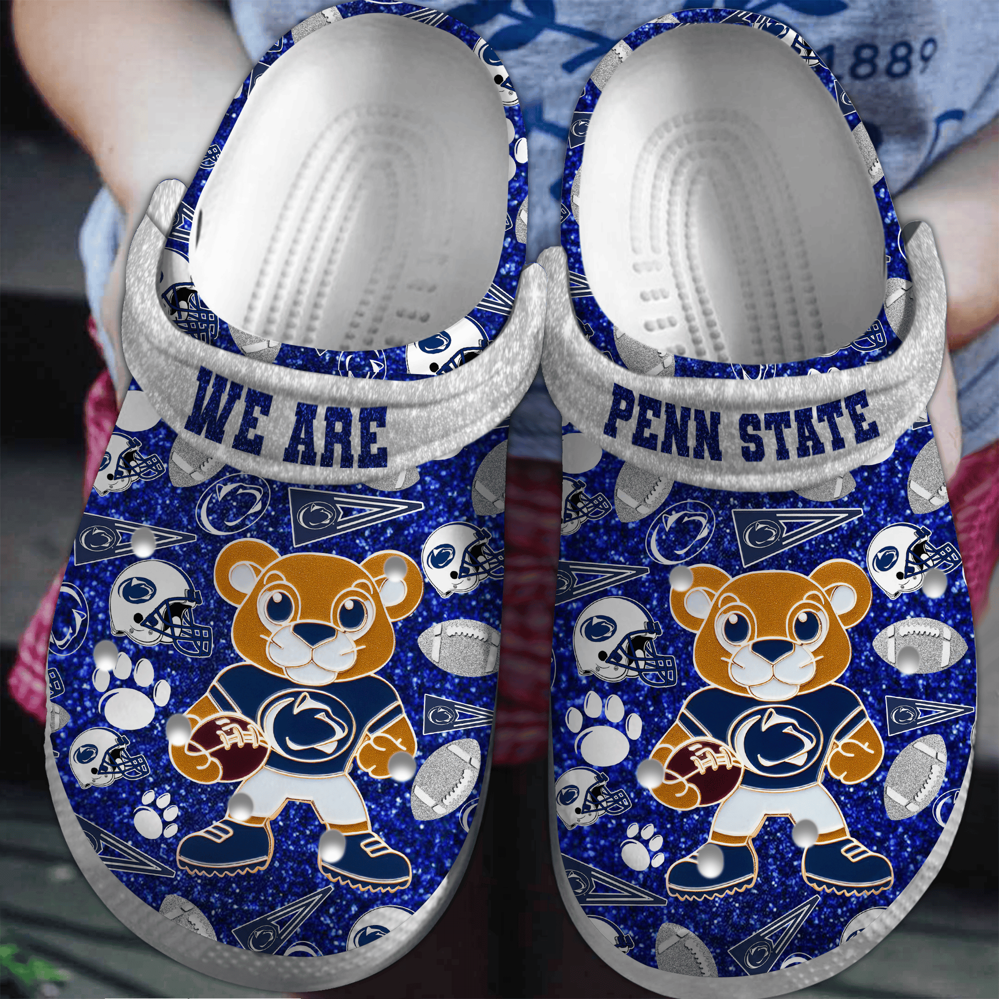 Penn State Nittany Lions NCAA Sport Crocs Crocband Clogs Shoes Comfortable For Men Women and Kids