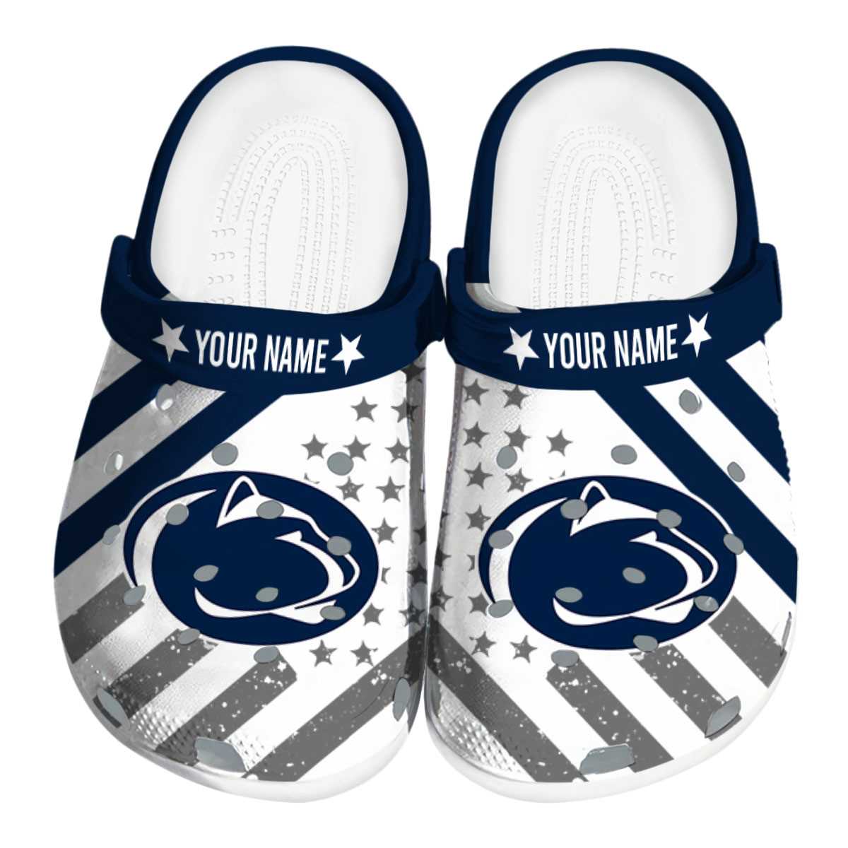 Penn State Nittany Lions NCAA Sport Crocs Crocband Clogs Shoes Comfortable For Men Women and Kids