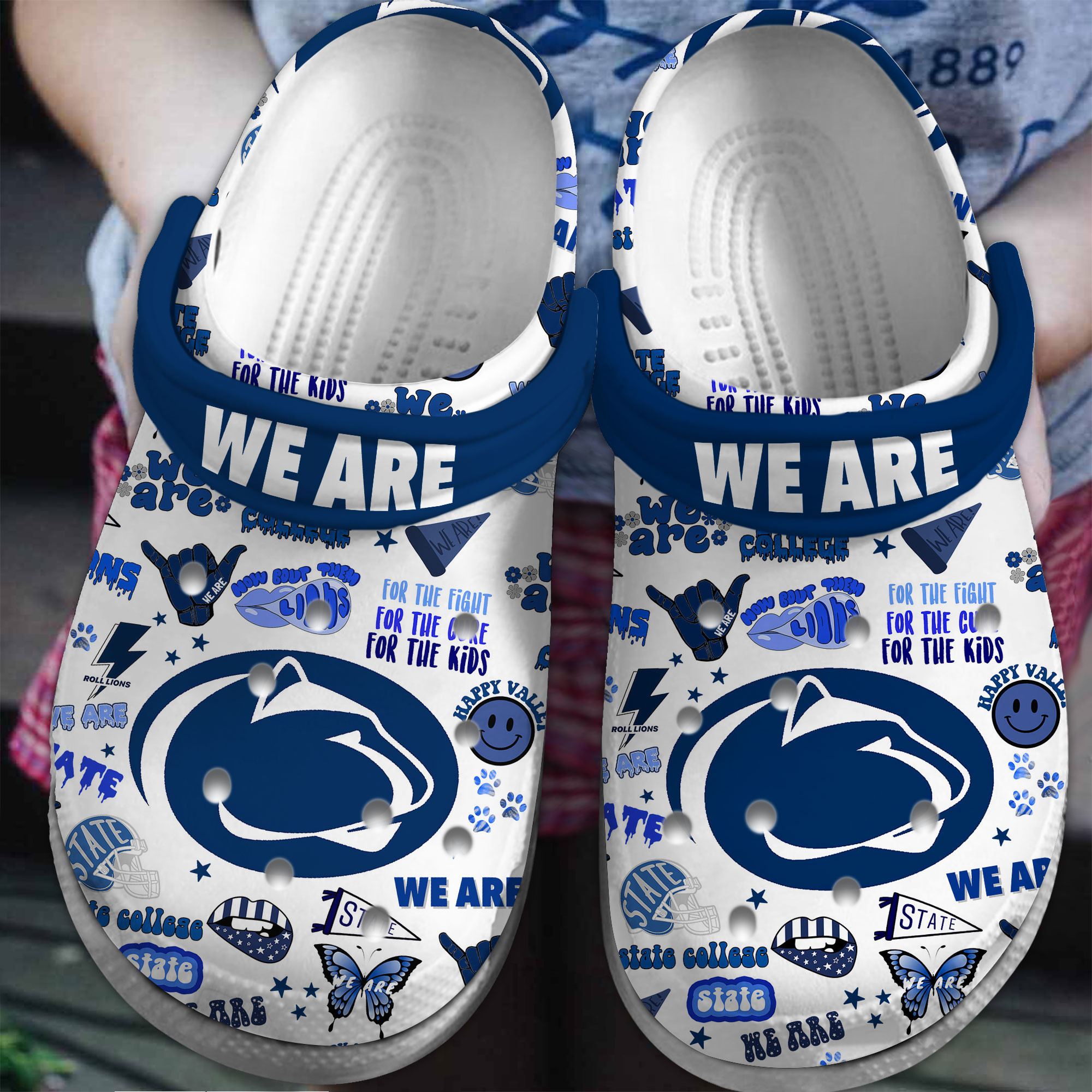 Penn State Nittany Lions NCAA Sport Crocs Crocband Clogs Shoes Comfortable For Men Women and Kids