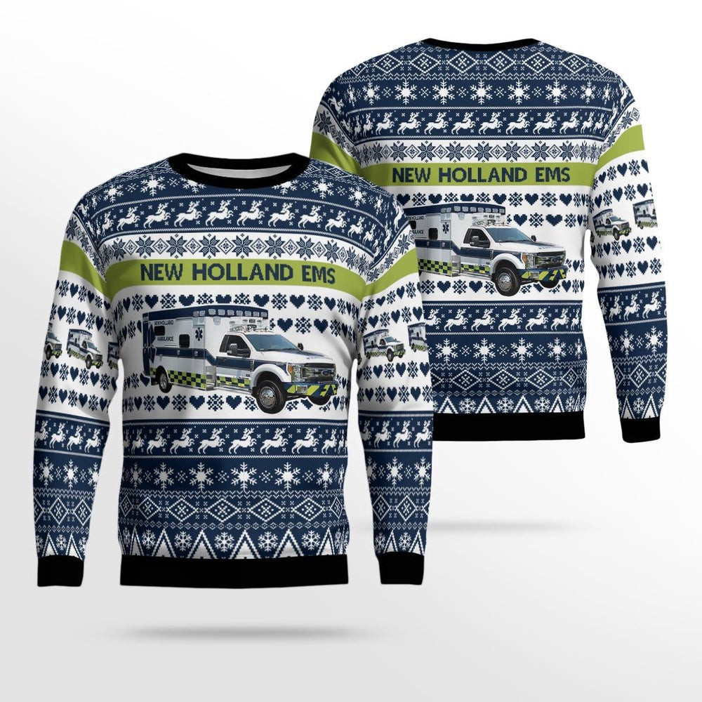 Pennsylvania New Holland EMS AOP Christmas Unisex Sweaters Gift For Christmas