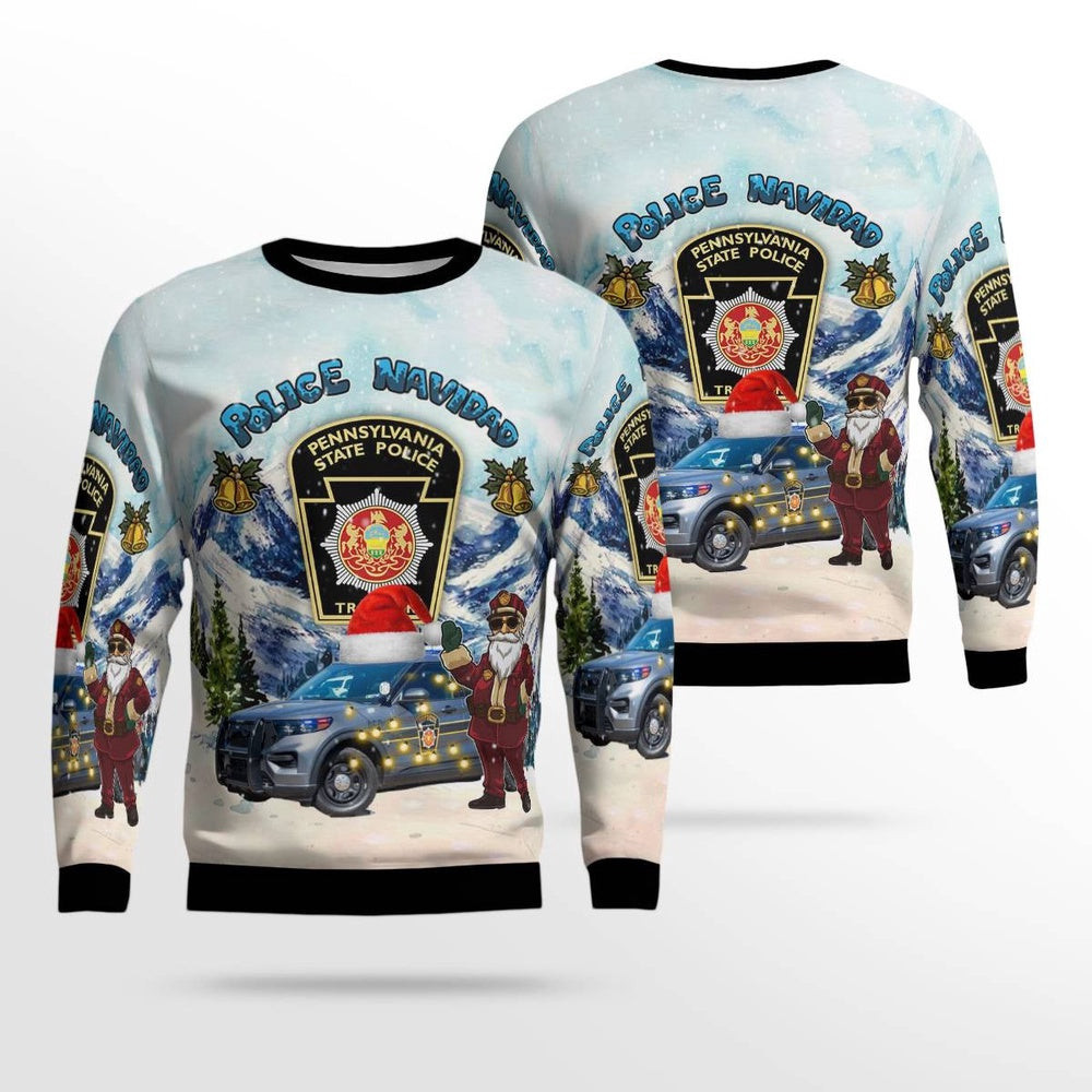 Pennsylvania State Police ACD Ford Police Interceptor Utility Christmas AOP Sweater Christmas Unisex Sweaters Gift For Christmas