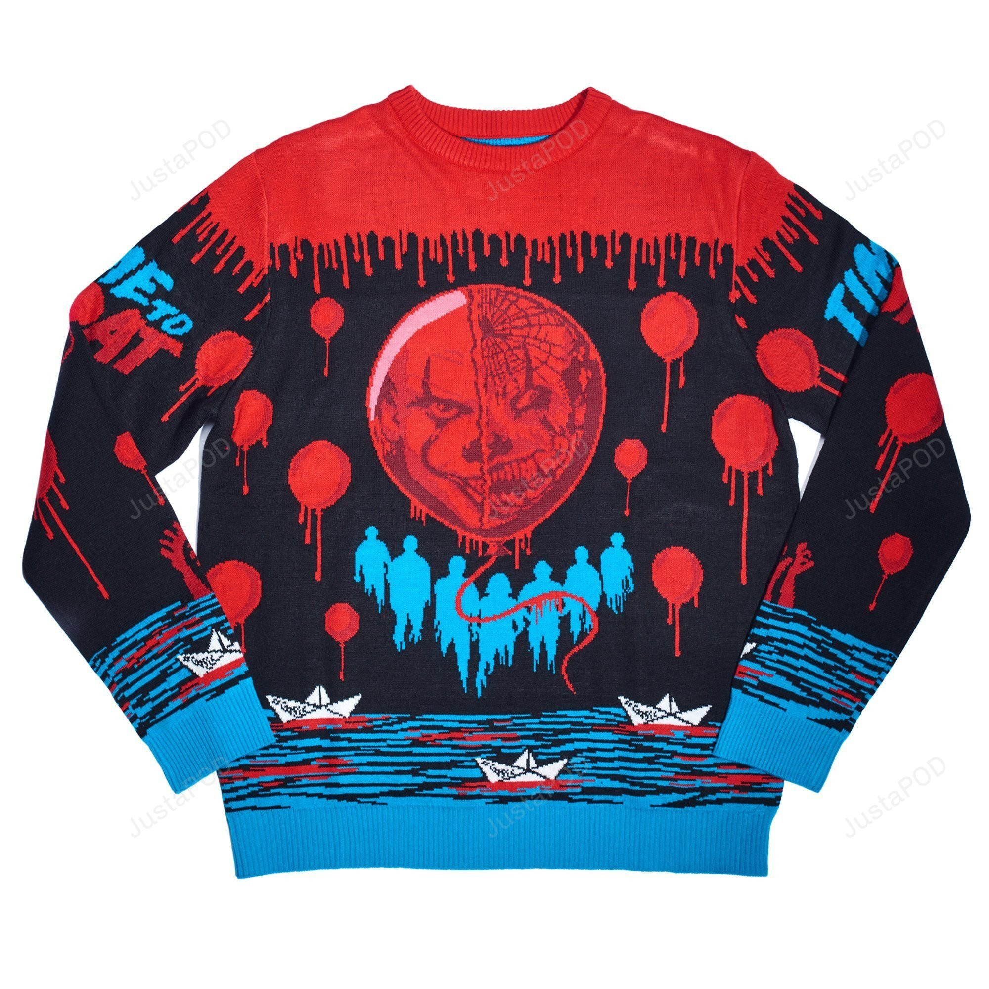 Pennywise Jumper Ugly Christmas Sweater Adult 3D Funny Matching for family