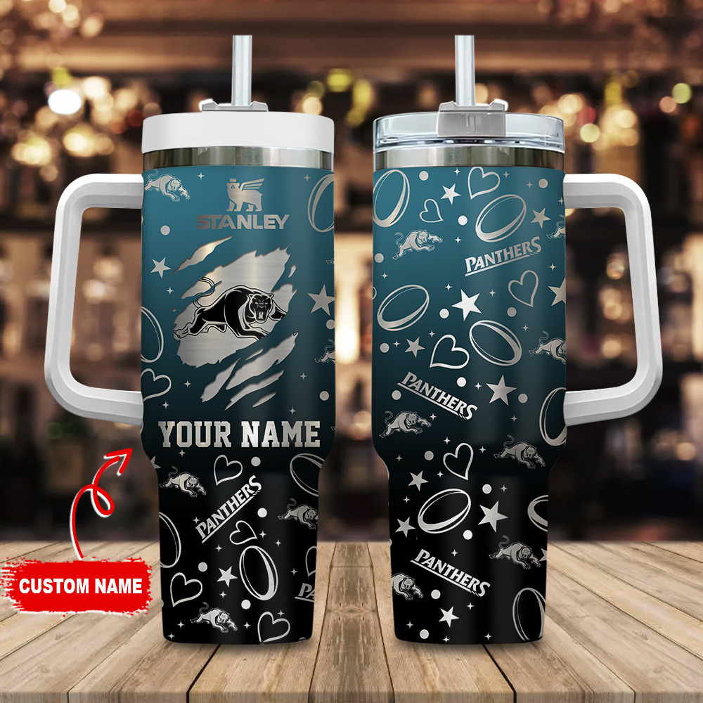 Penrith Panthers NRL Silver Logo Custom Stanley Cup 40 oz 30 oz Tumbler With HandleTVC2301180