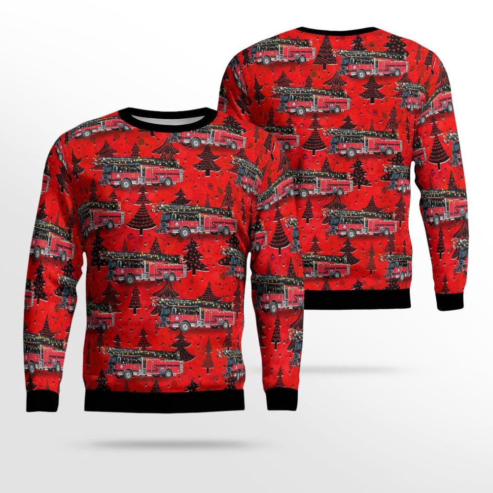Pentwater Michigan Pentwater Fire Department AOP Ugly Sweater Christmas Unisex Sweaters Gift For Christmas