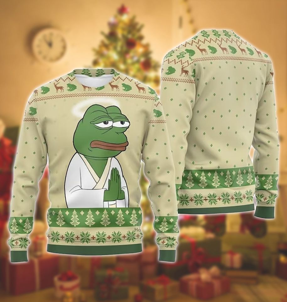 Pepe The Frog Christmas Ugly Sweater, Frog Ugly Sweater, Christmas Sweater