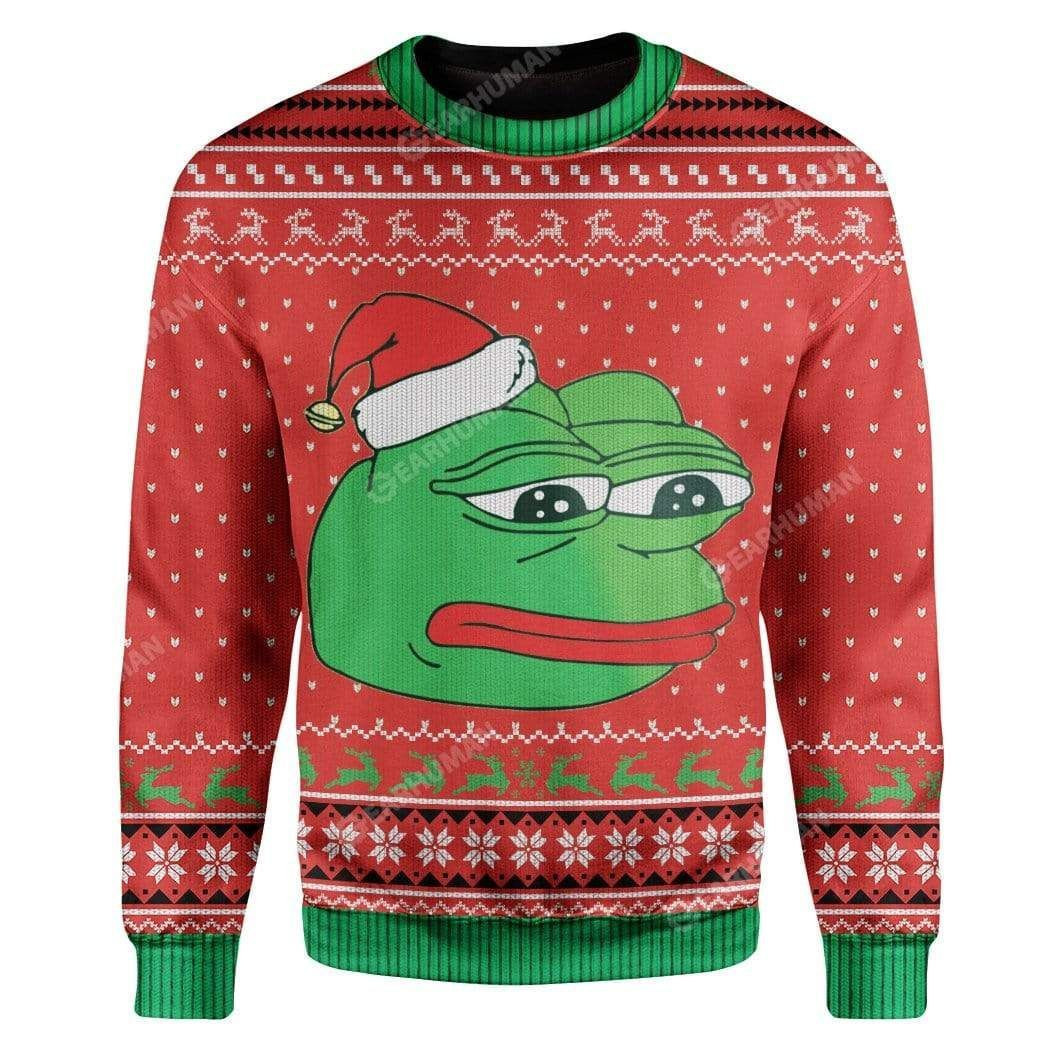 Pepe The Frog Ugly Christmas Sweater Adult 3D Funny Matching for family