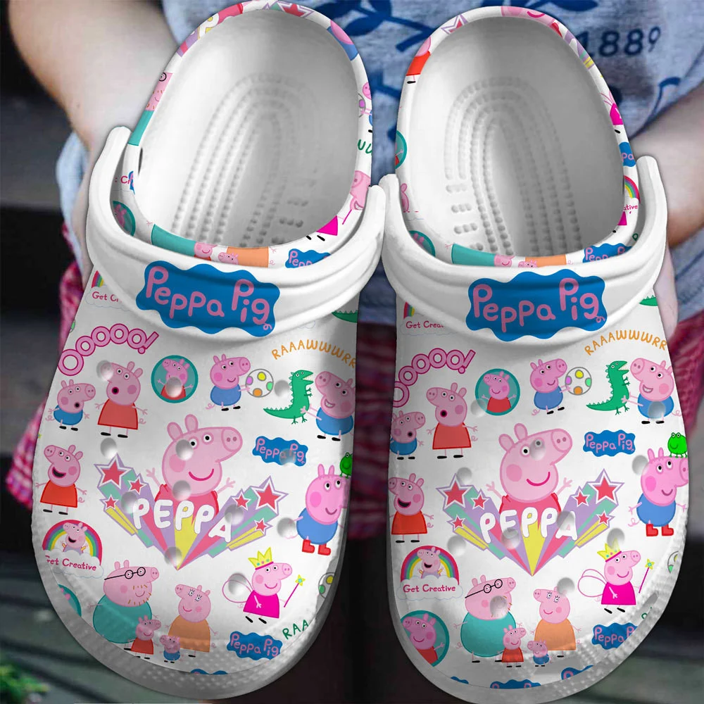 Peppa Pig Cartoon Crocs Crocband Clogs Shoes Comfortable For Men Women and Kids