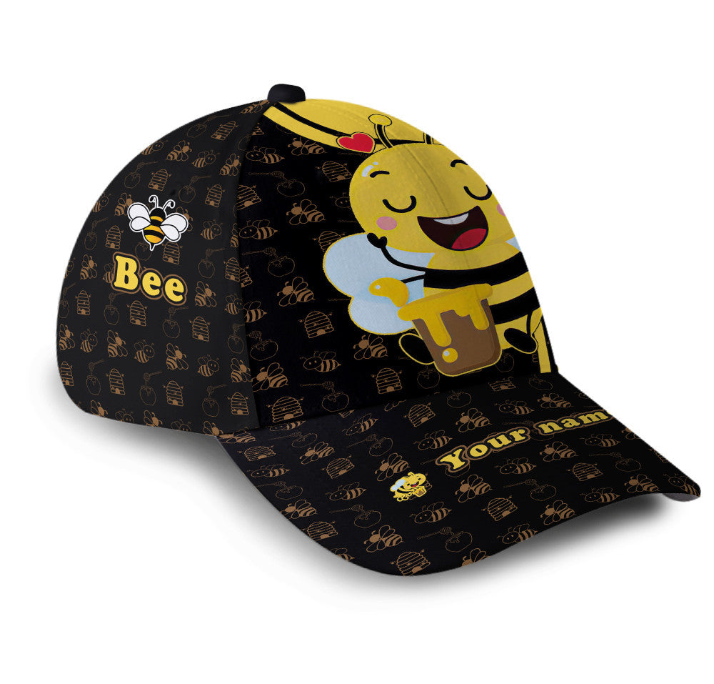 Perasonalized Bee Cartoon Classic Cap Trucker Hats Custom Hats Gifts For Men & Women