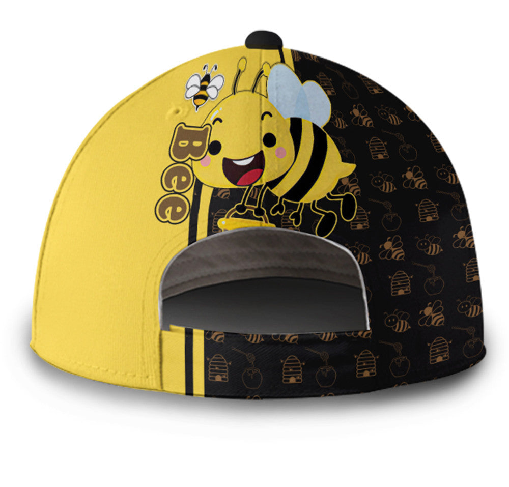 Perasonalized Bee Cartoon Classic Cap Trucker Hats Custom Hats Gifts For Men & Women
