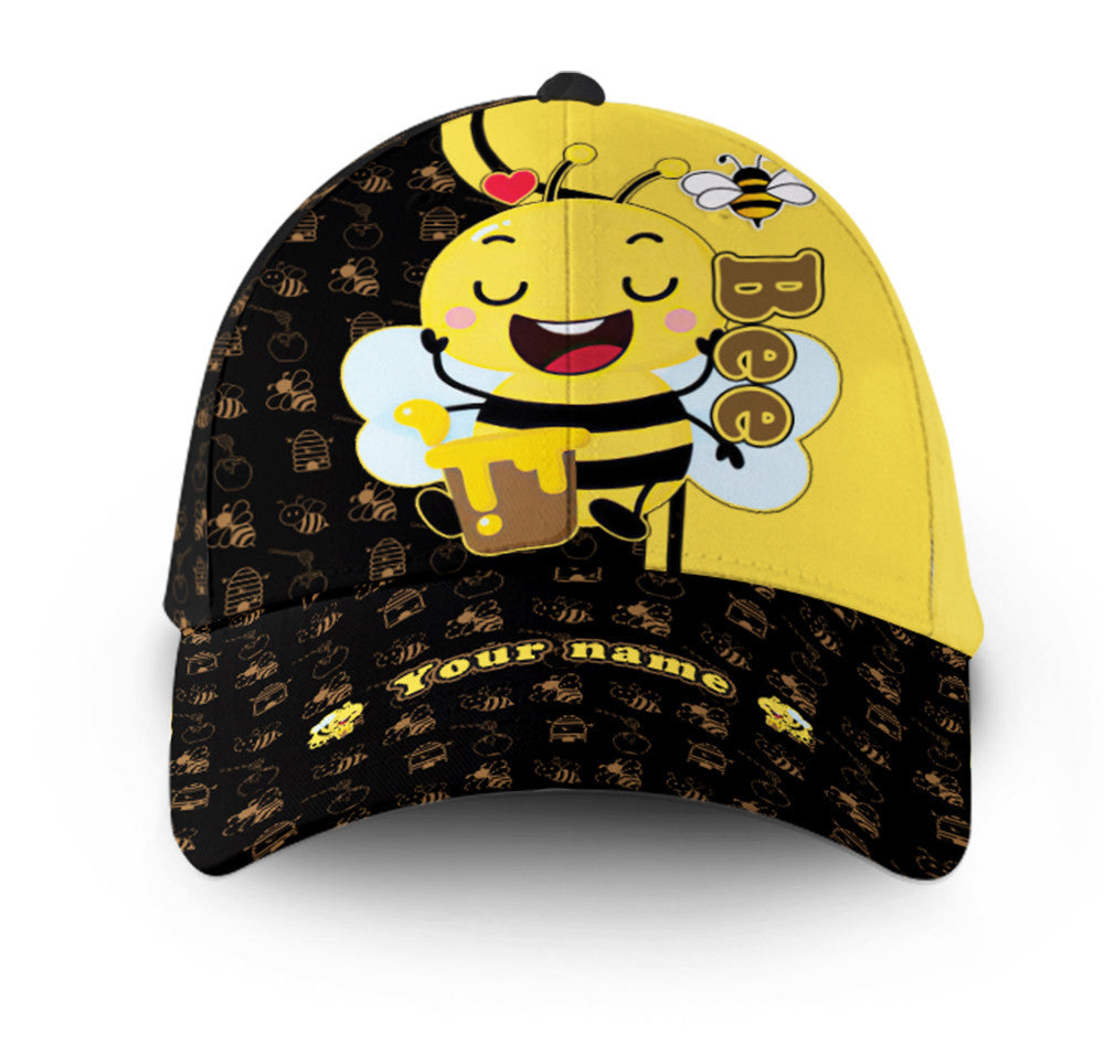 Perasonalized Bee Cartoon Classic Cap Trucker Hats Custom Hats Gifts For Men & Women