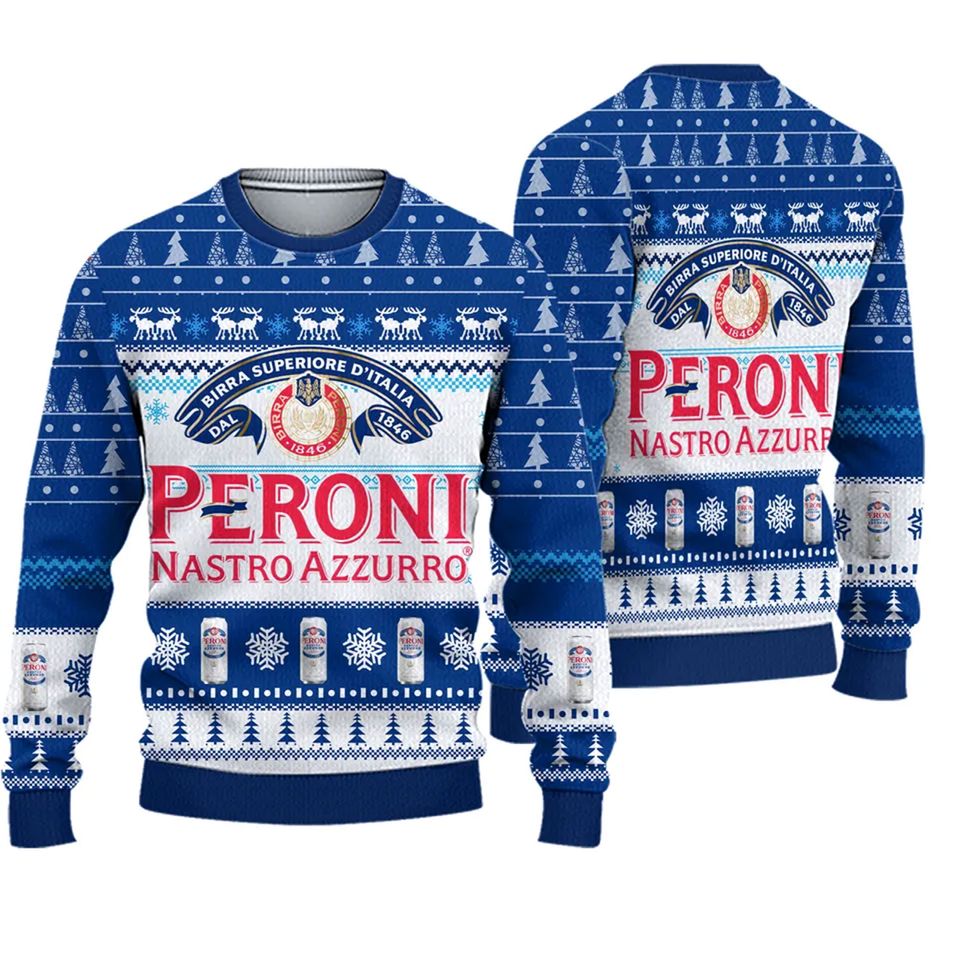 Peroni Nastro Azzurro Beer Christmas Ugly Sweater