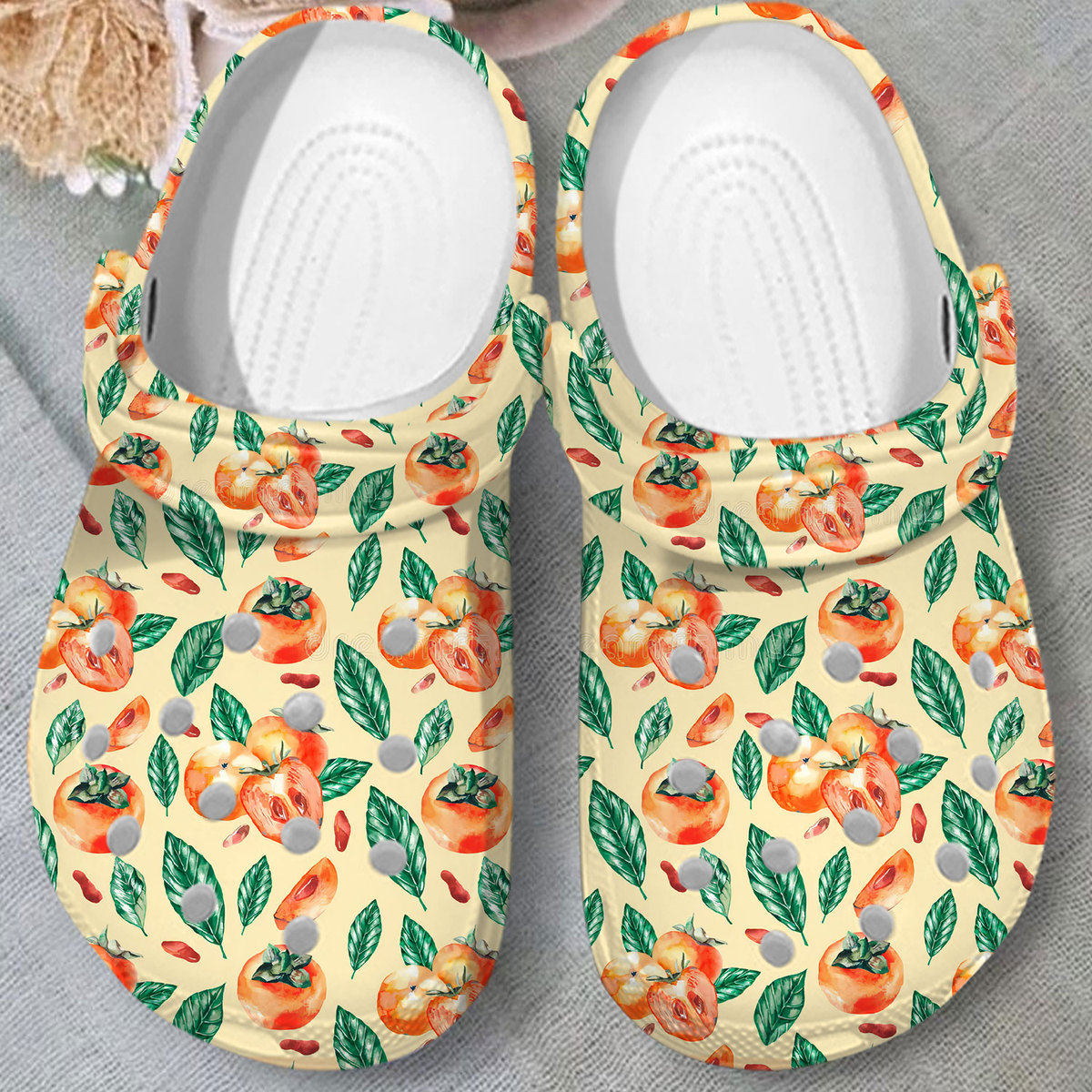 Persimmon Fruit Crocs Crocband Clogs Shoes Comfortable For Men Women and Kids - Image 2