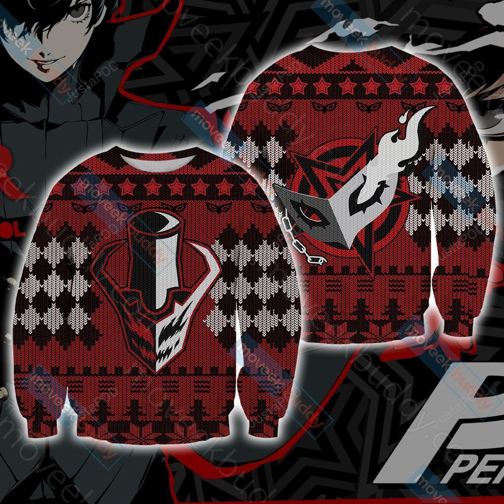 Persona 5 Christmas Style Ugly Christmas Sweater Adult 3D Funny Matching for family