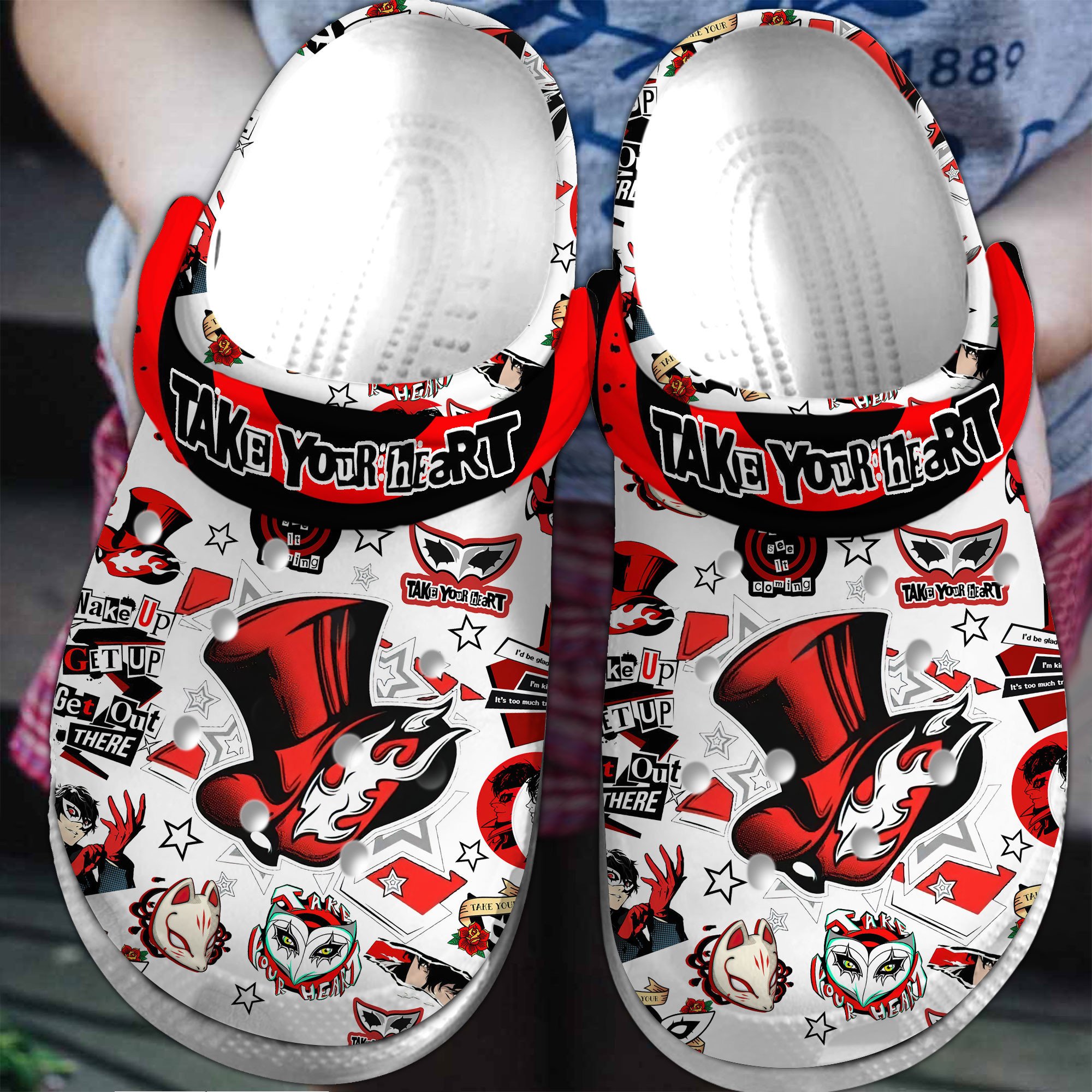 Persona 5 Game Crocs Crocband Clogs Shoes Comfortable For Men Women and Kids