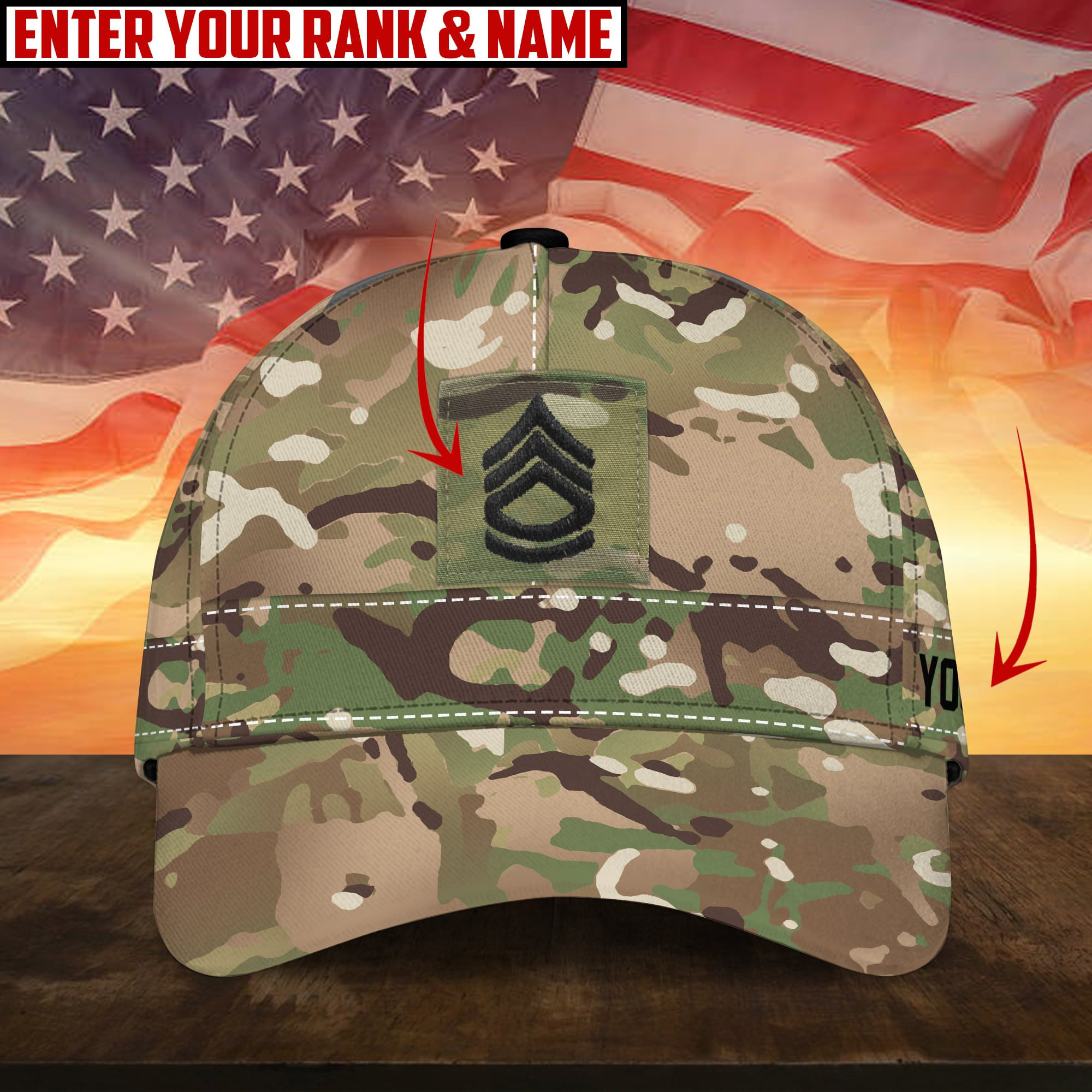 Personalised Multiservice U.S Veteran 3D Printed Camor Cap Trucker Hats Custom Hats Gifts For Men & Women
