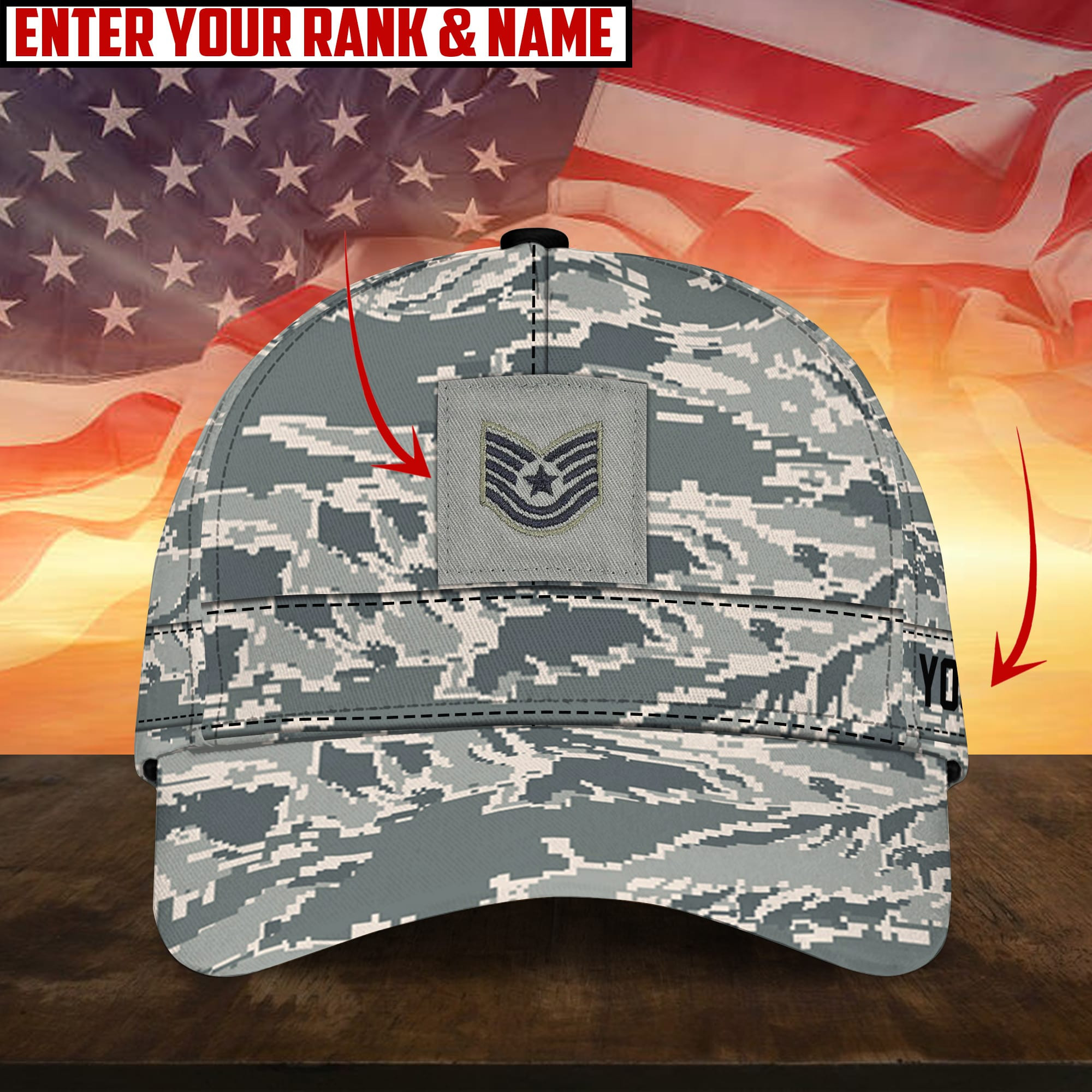 Personalised Multiservice U.S Veteran 3D Printed Camor Cap Trucker Hats Custom Hats Gifts For Men & Women