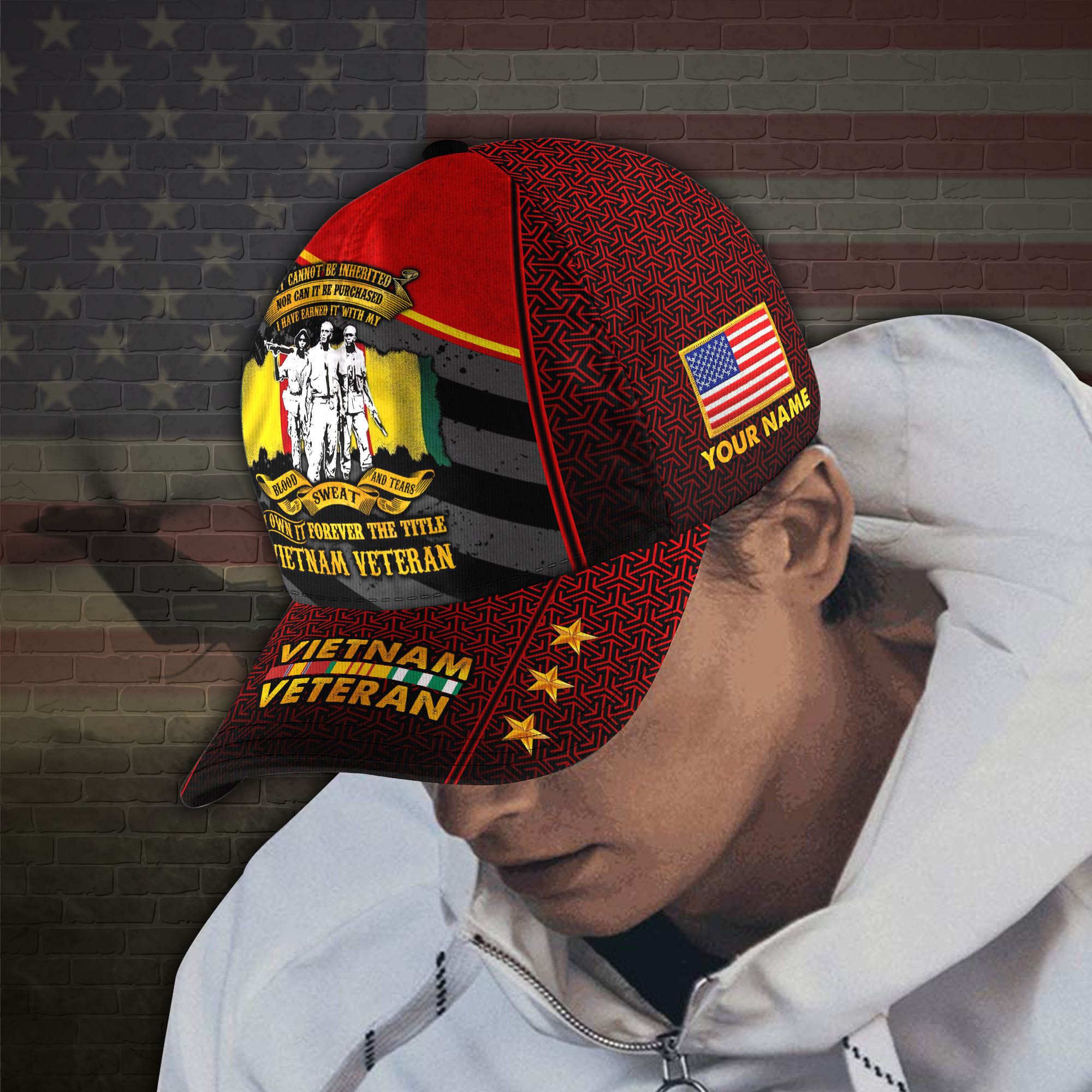Personalised Vietnam Veteran Cap 3D Printed Trucker Hats Custom Hats Gifts For Men & Women