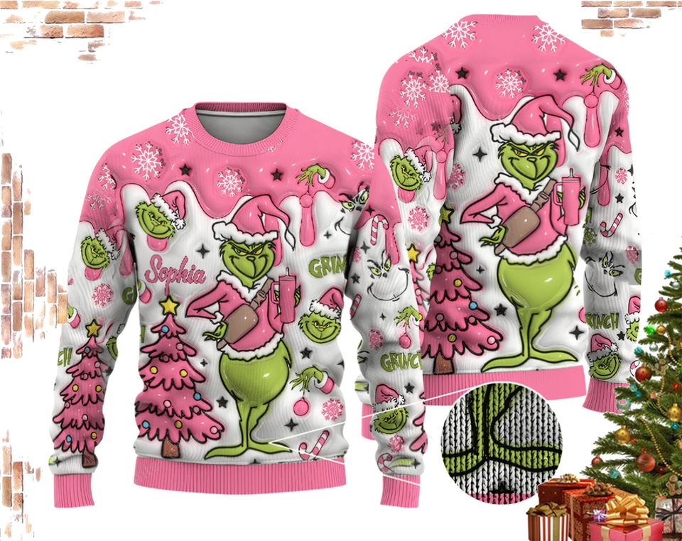 Personalization funny character Santa Ugly Christmas Sweater, Cute funny character Ugly Sweatshirts