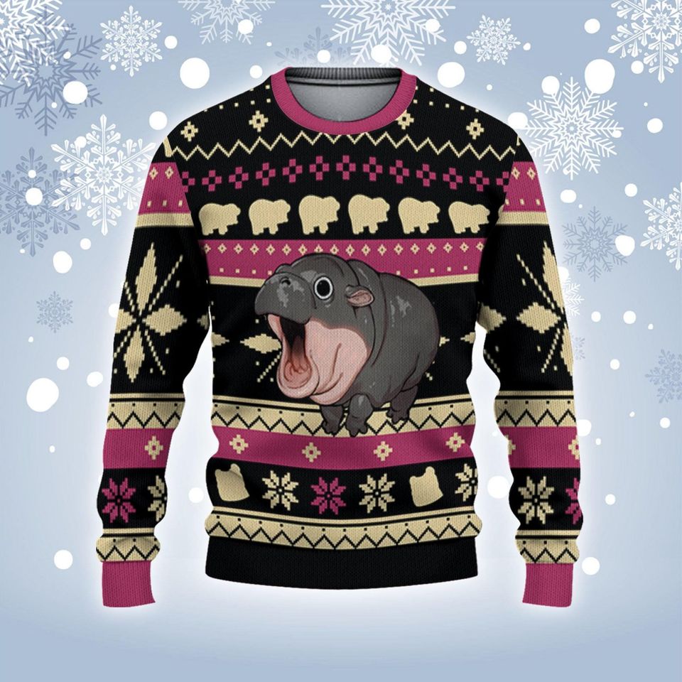 Personalize Christmas Funy Moo Deng Awesome Moo Deng - Image 3