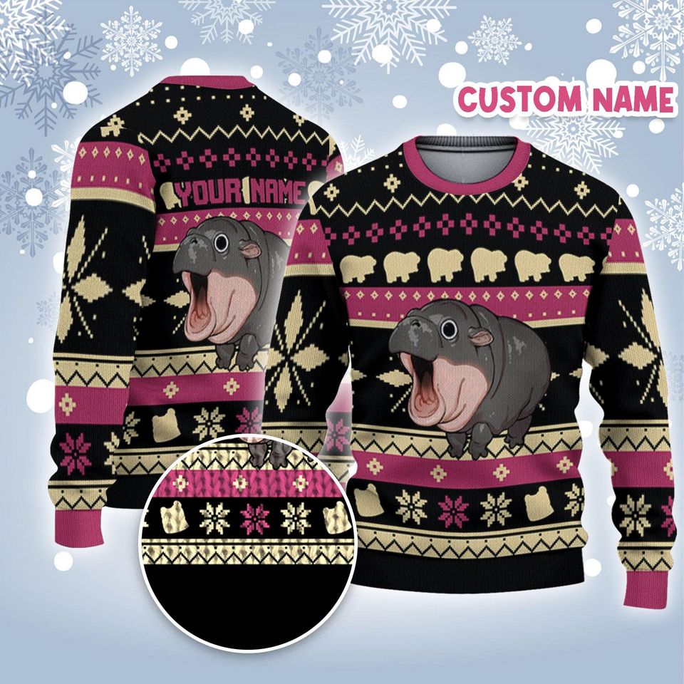 Personalize Christmas Funy Moo Deng Awesome Moo Deng - Image 2