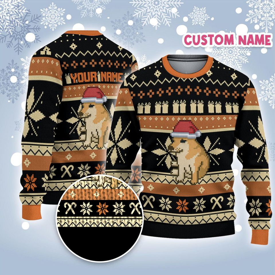 Personalize Christmas Ugly Dog