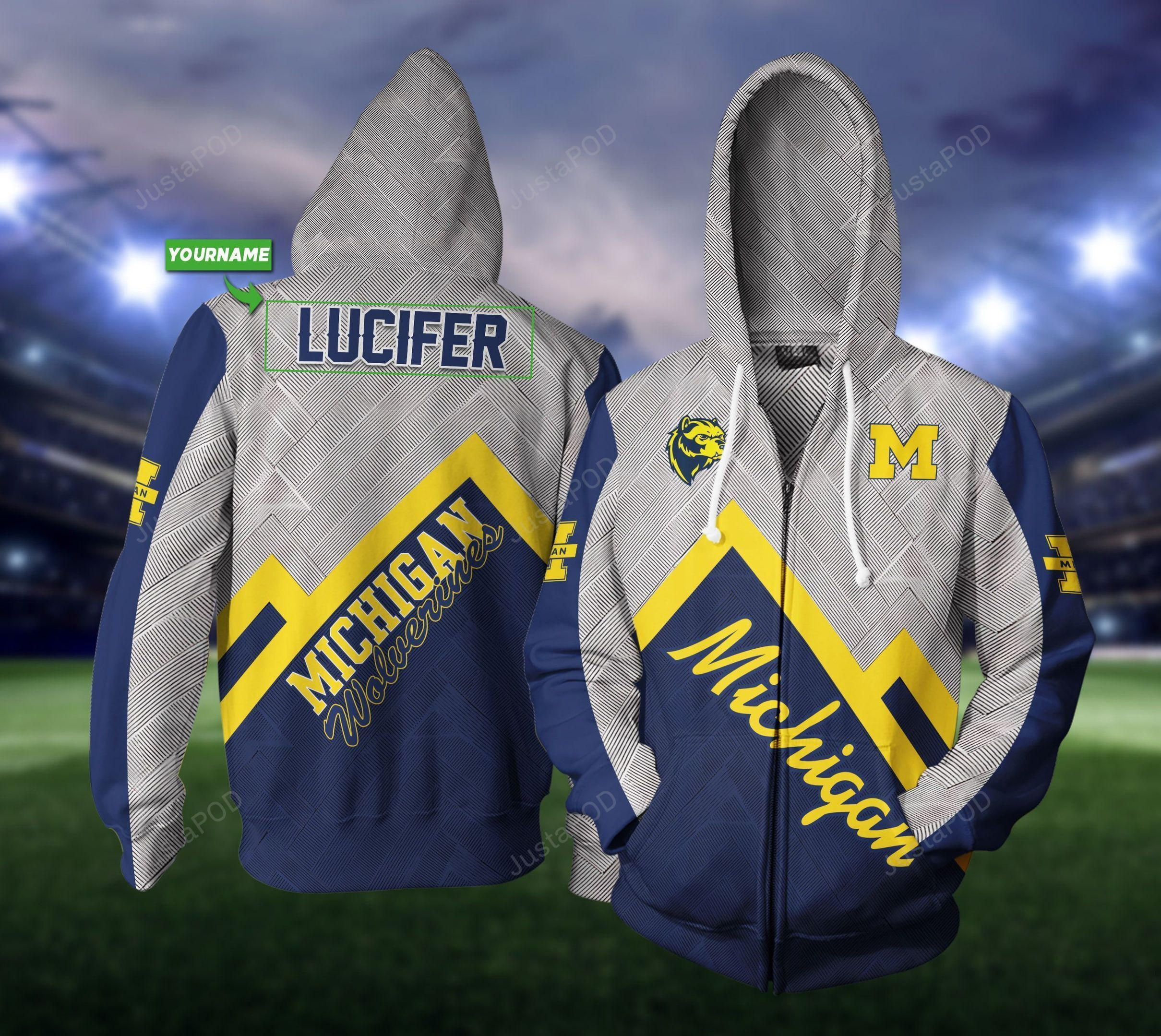 Personalized 05 Michigan Wolverines 3D All Over Print Hoodie, Zip Hoodie