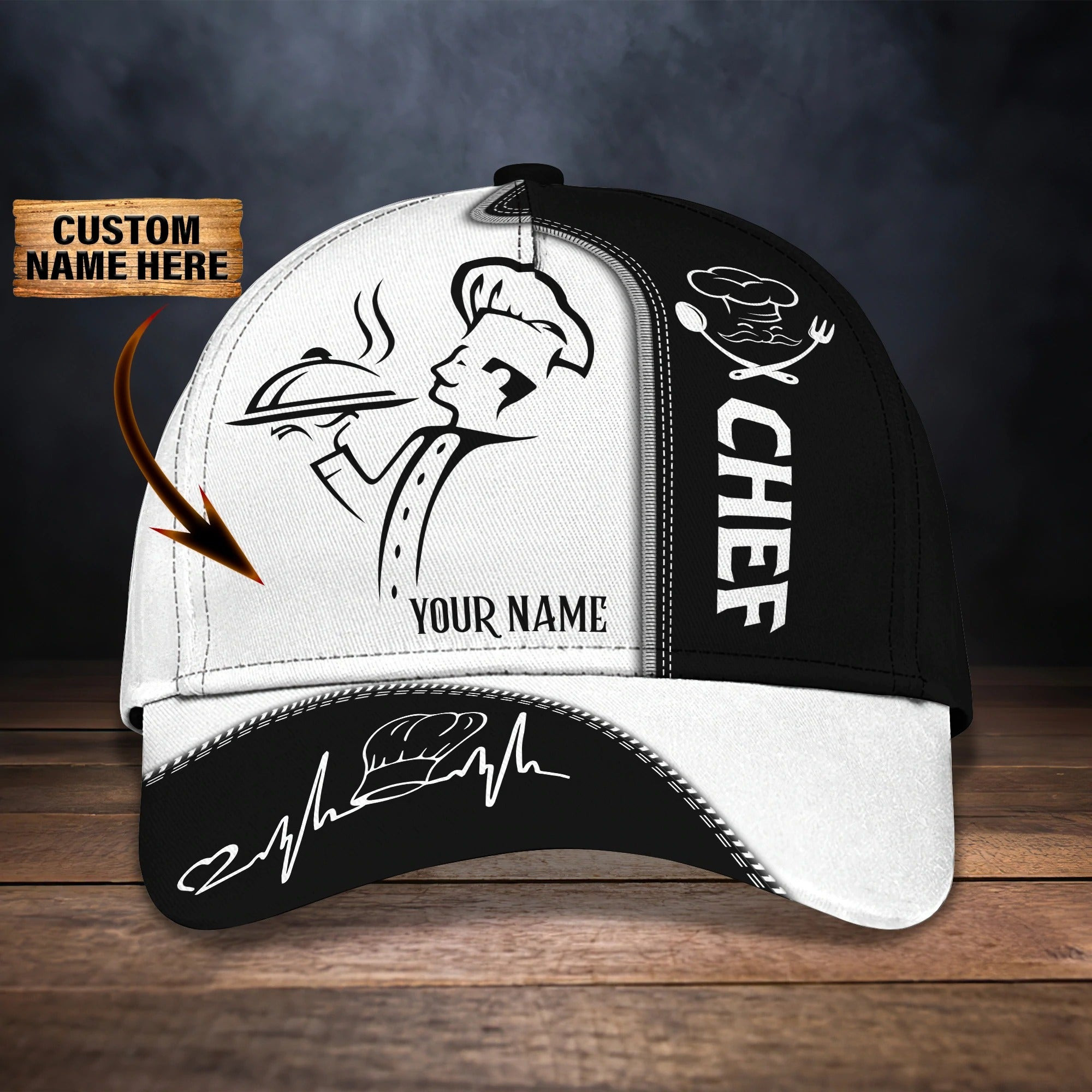 Personalized 3D Baseball Chef Caps, Classic Cap For Master Chef, Cooking Lover 3D Cap Hat Trucker Hats Custom Hats Gifts For Men & Women