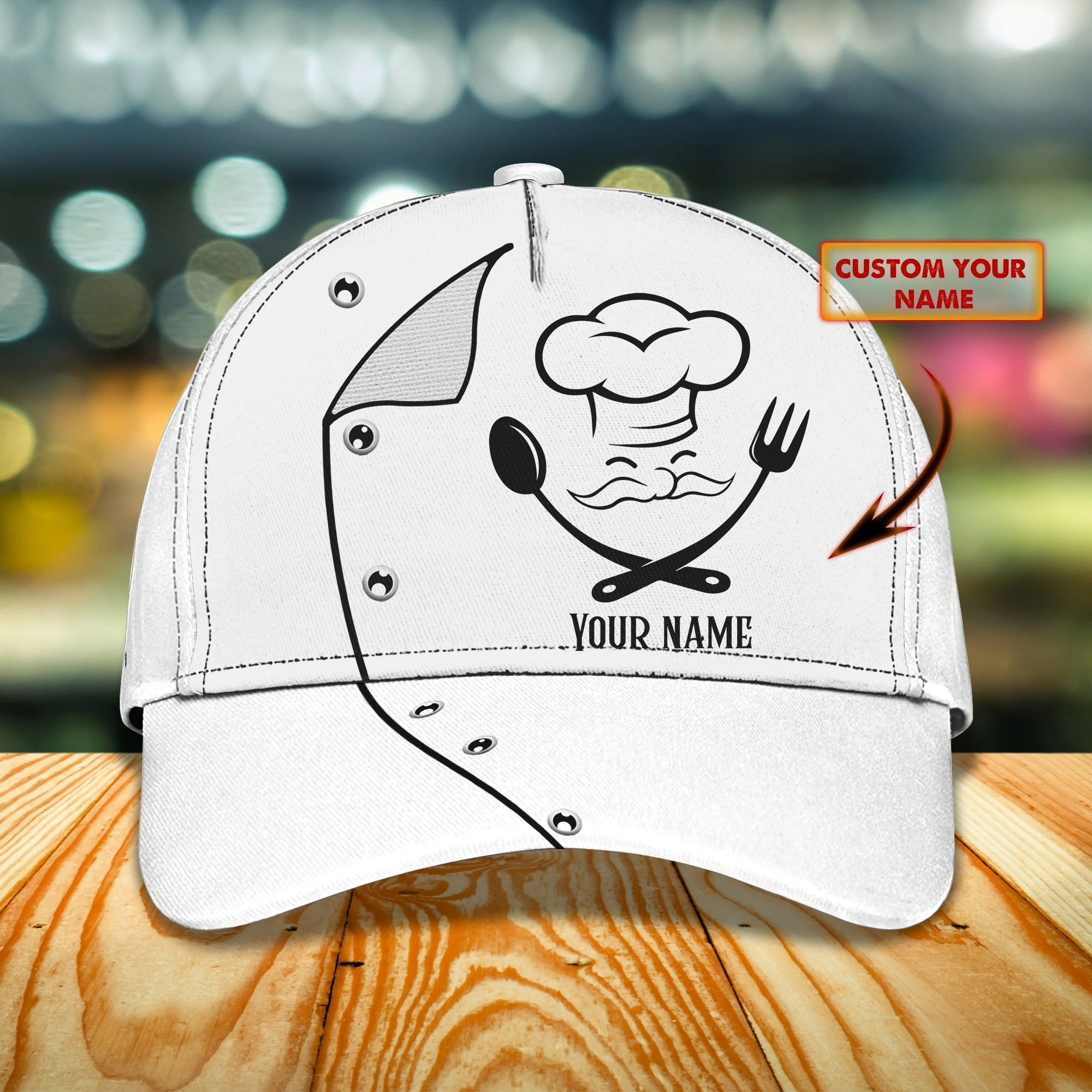 Personalized 3D Baseball Chef Caps, Classic Cap For Master Chef, Cooking Lover 3D Cap Hat Trucker Hats Custom Hats Gifts For Men & Women
