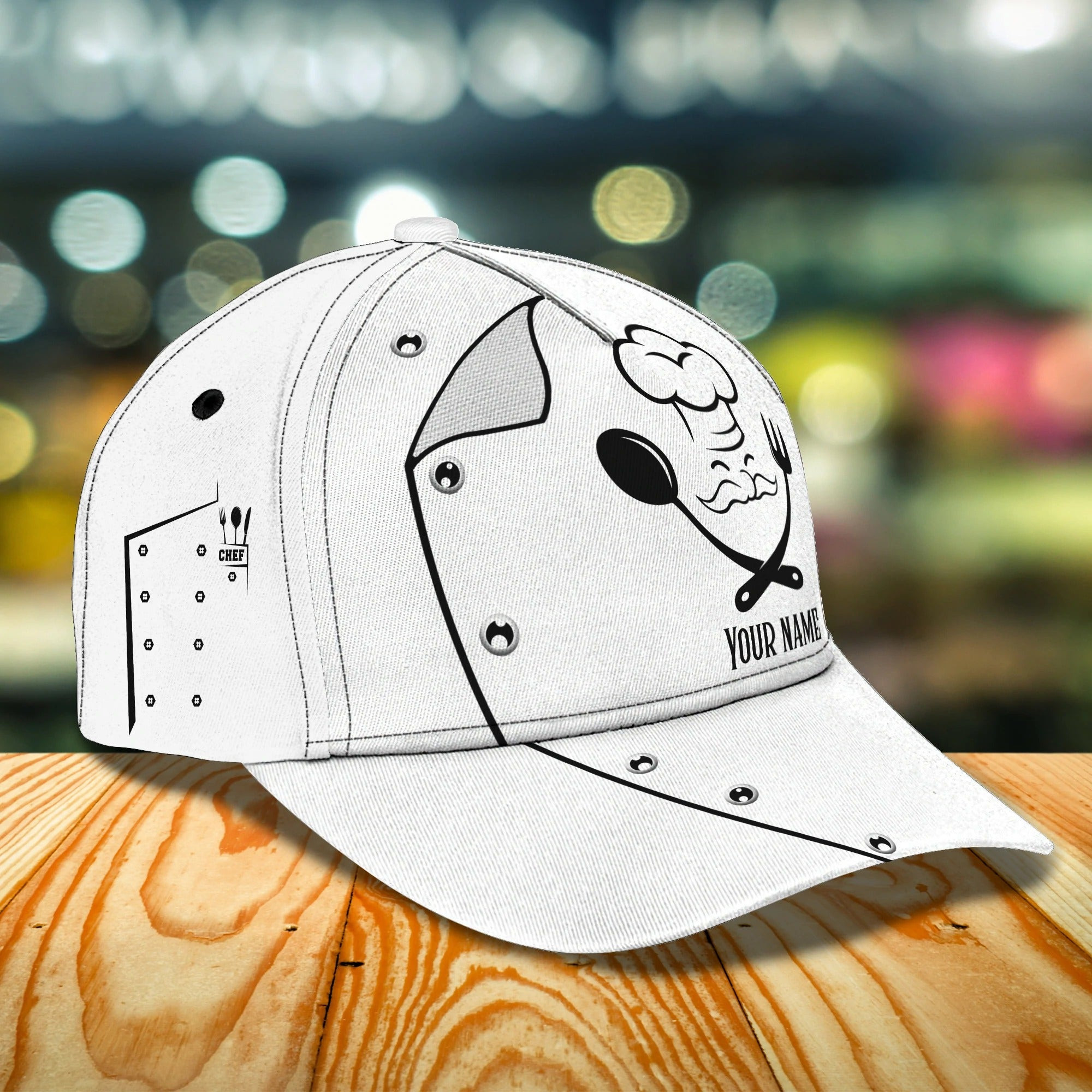 Personalized 3D Baseball Chef Caps, Classic Cap For Master Chef, Cooking Lover 3D Cap Hat Trucker Hats Custom Hats Gifts For Men & Women