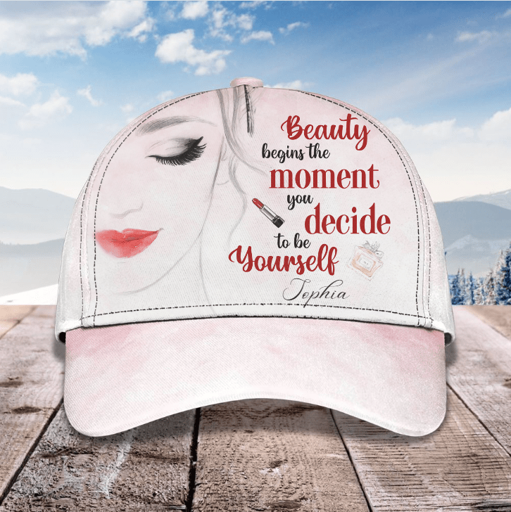 Personalized 3D Classic Cap, Makeup Beauty Cap, Custom Name Hat for Women, Friends Trucker Hats Custom Hats Gifts For Men & Women