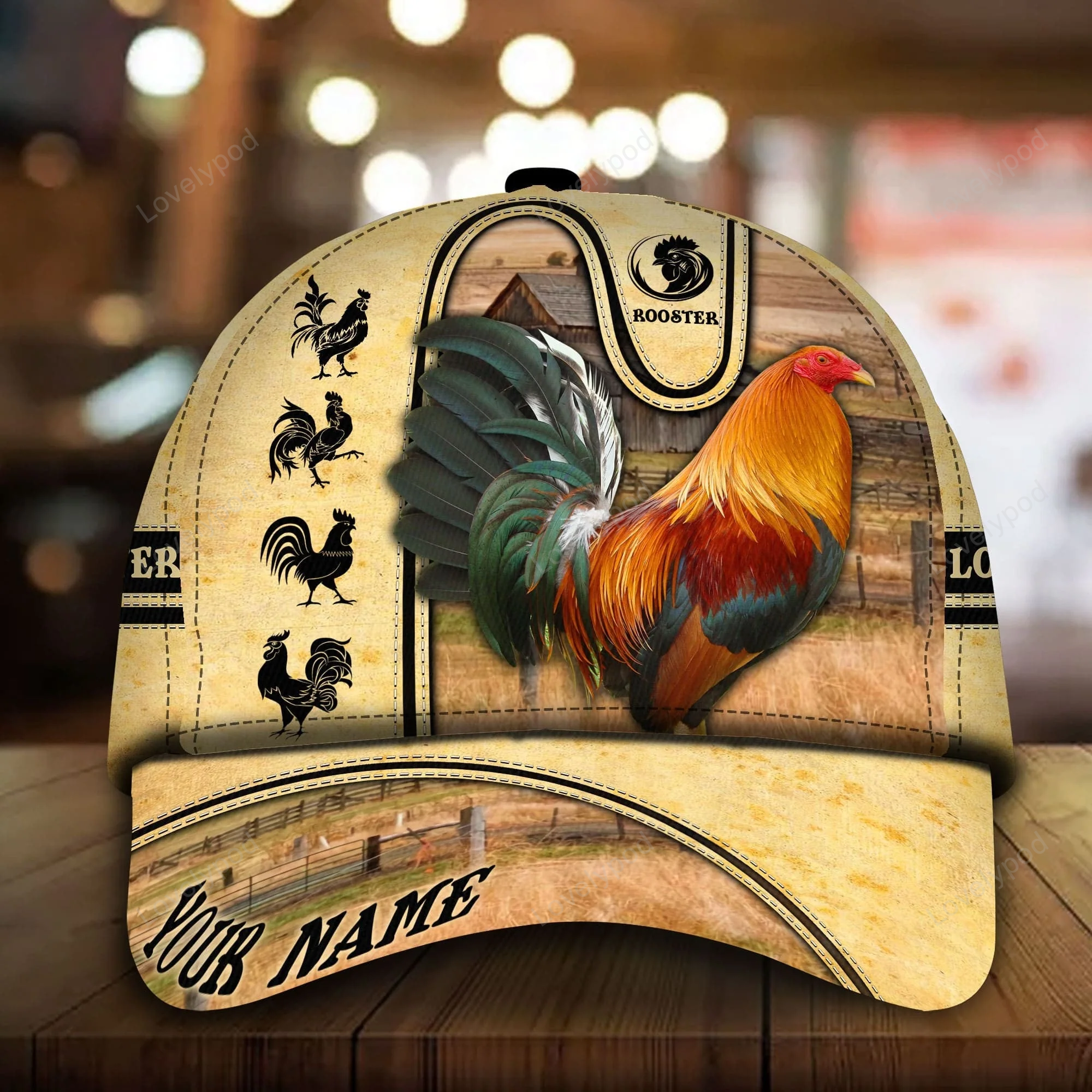 Personalized 3D Full Print The Coolest Love Rooster Cap, Rooster Hats For Chicken Lovers Trucker Hats Custom Hats Gifts For Men & Women