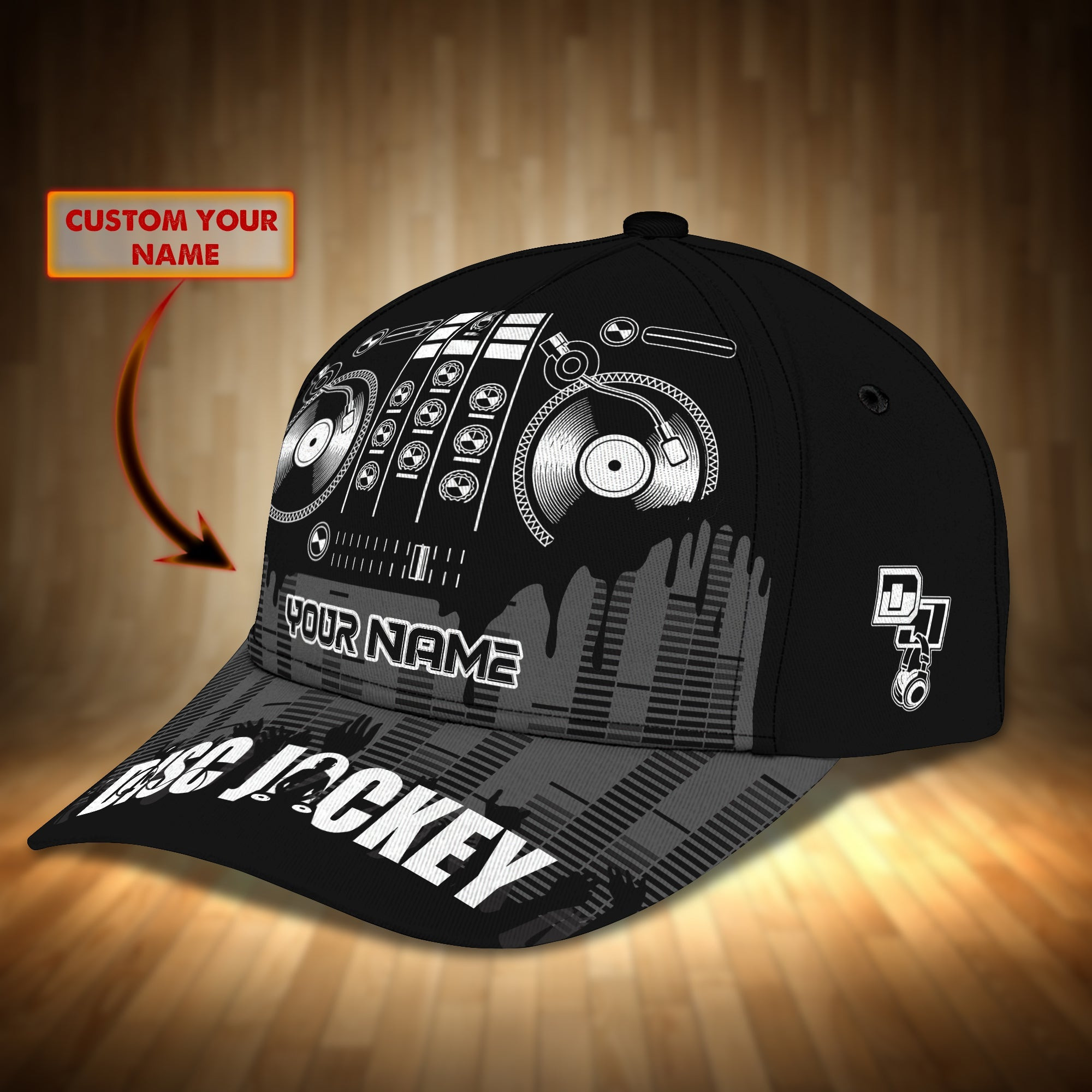 Personalized 3D Full Printed Baseball Cap Hat For A Disc Jockey, Dj Cap, Dj Hat For Him, Her Trucker Hats Custom Hats Gifts For Men & Women