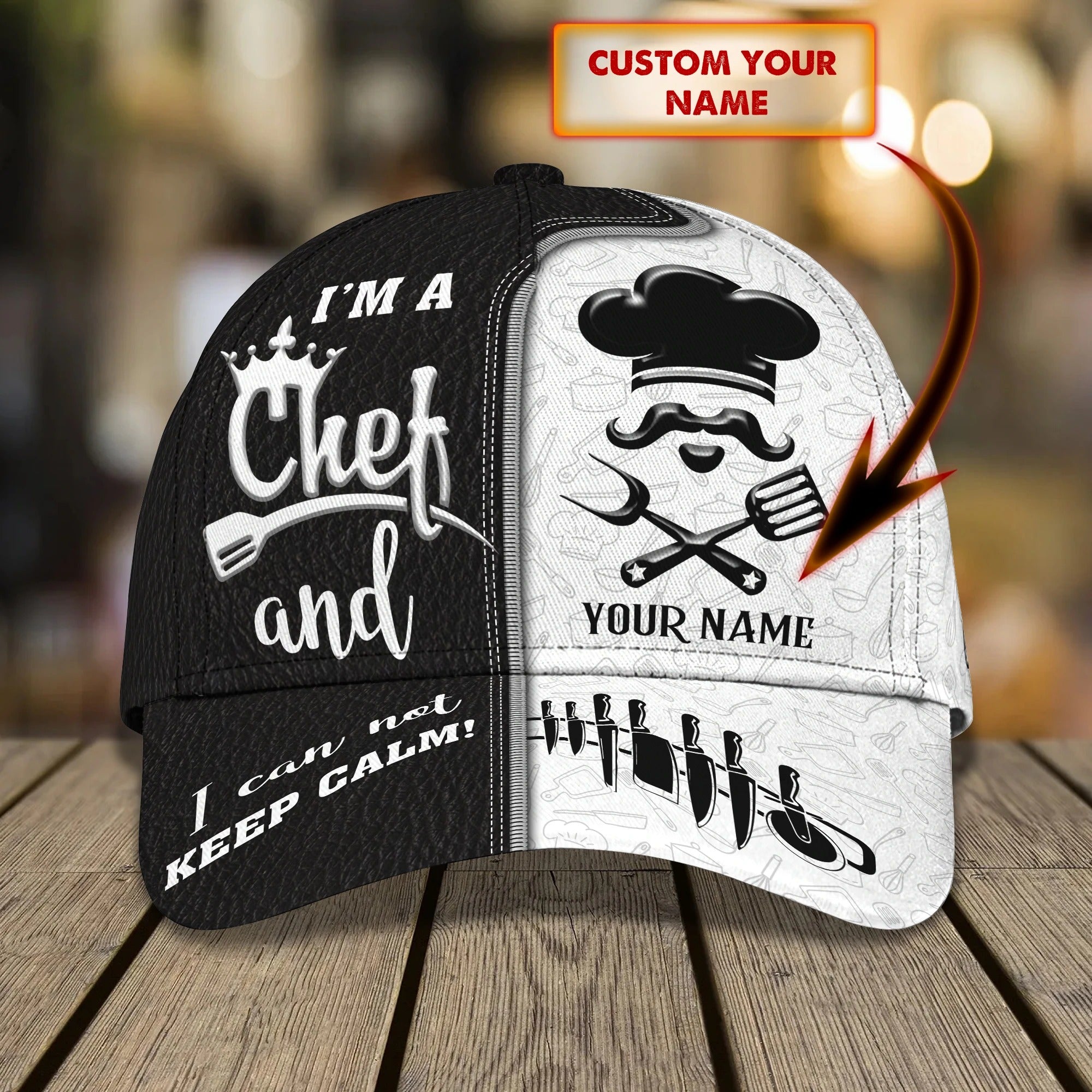 Personalized 3D Full Printed Chef Cap, Master Chef Birthday Present, Classic Cap Hat For Chef Trucker Hats Custom Hats Gifts For Men & Women